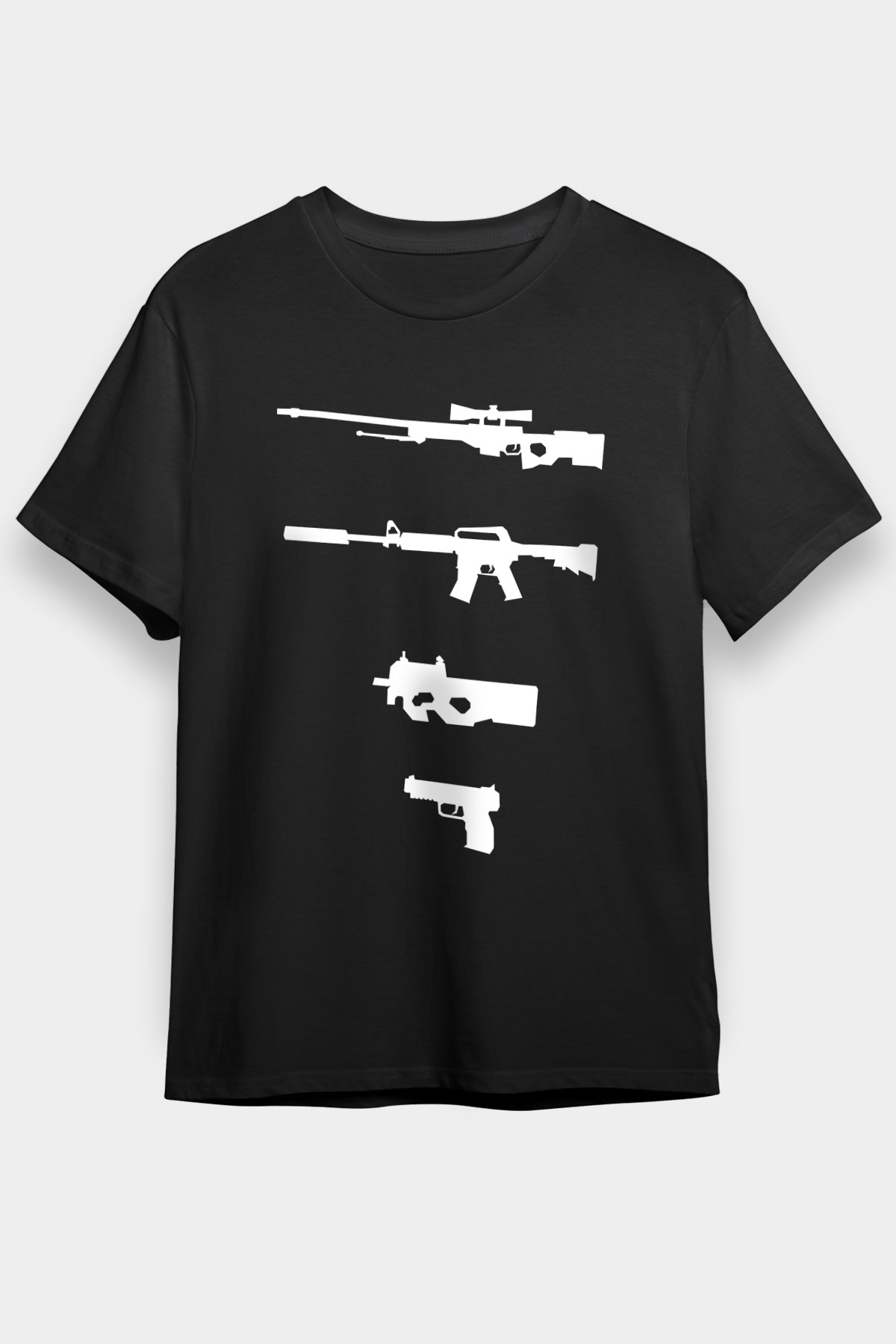Counter Strike Baskılı Unisex Siyah Tişört - Tshirt