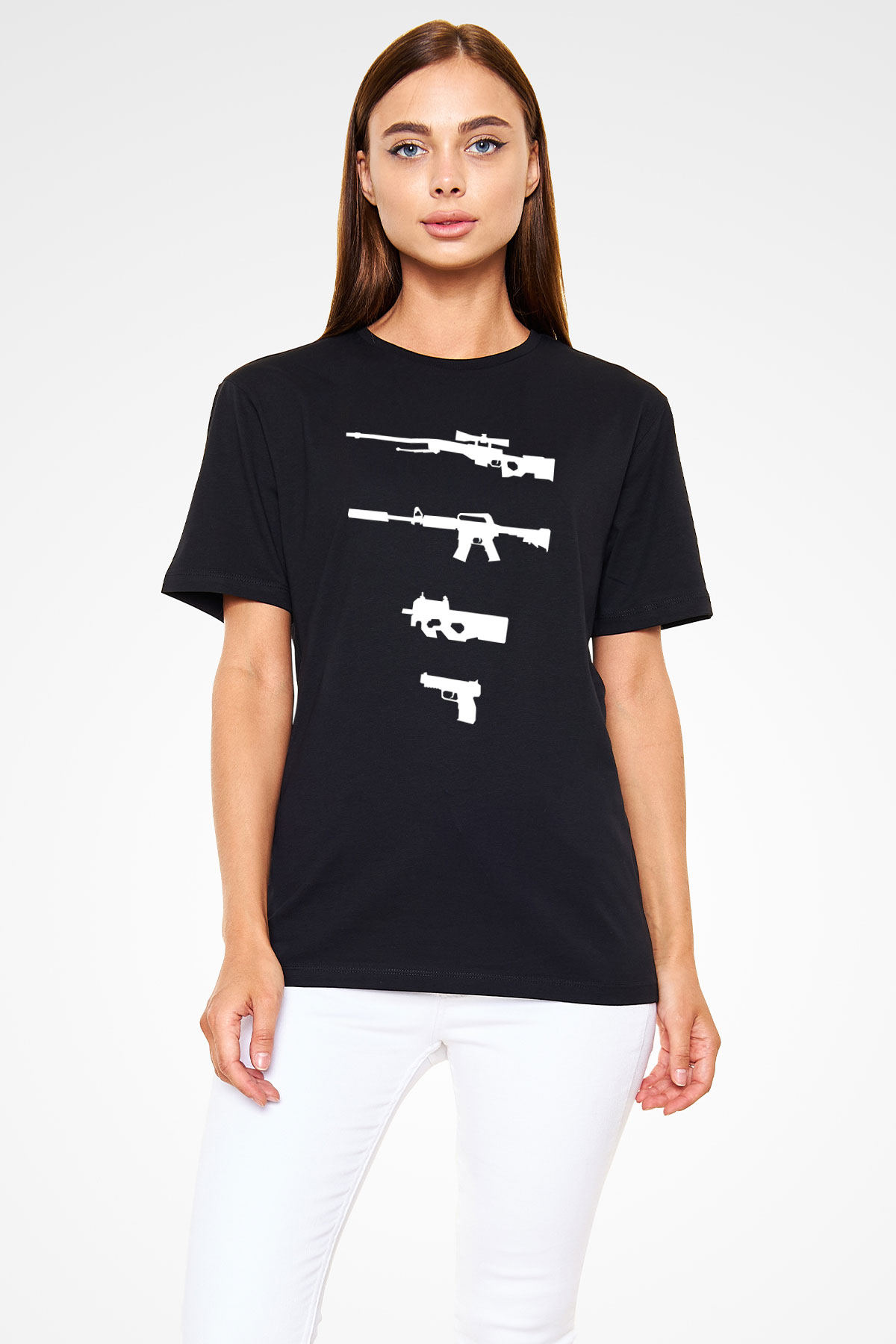 Counter Strike Baskılı Unisex Siyah Tişört - Tshirt