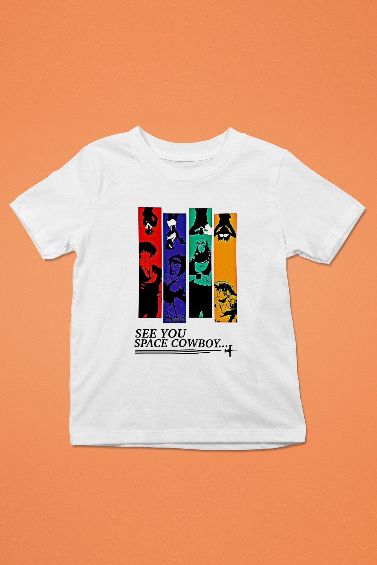 Cowboy Bebop Baskılı Beyaz Unisex Beyaz Çocuk Tişört - Tshirt