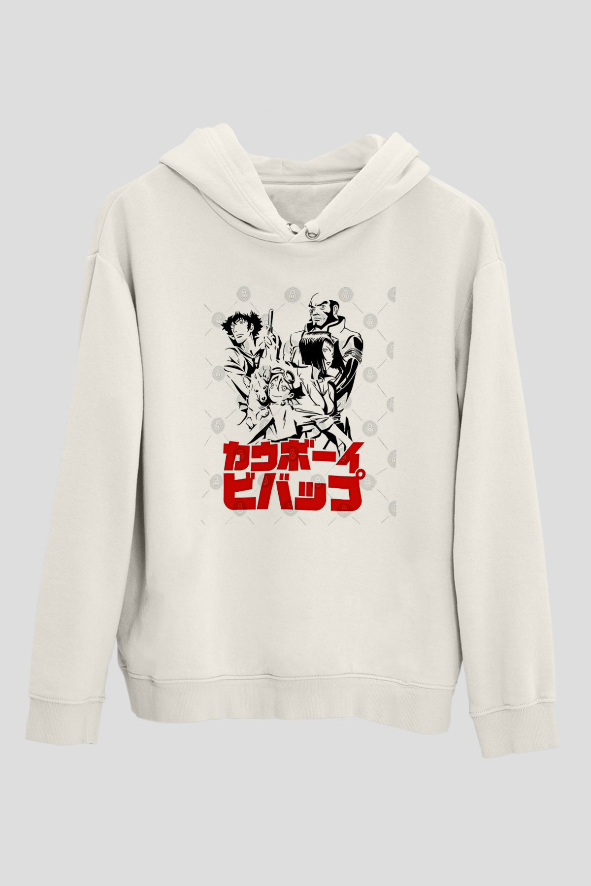 Cowboy Bebop Baskılı Beyaz Unisex Hoodie