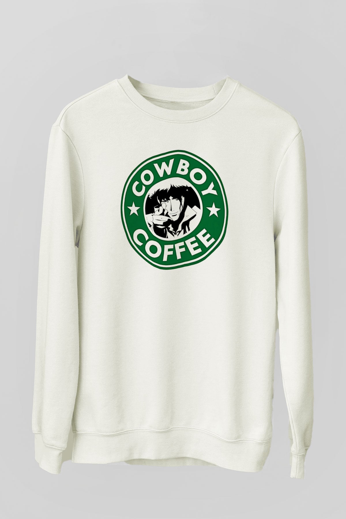 Cowboy Bebop Baskılı Beyaz Unisex Sweatshirt