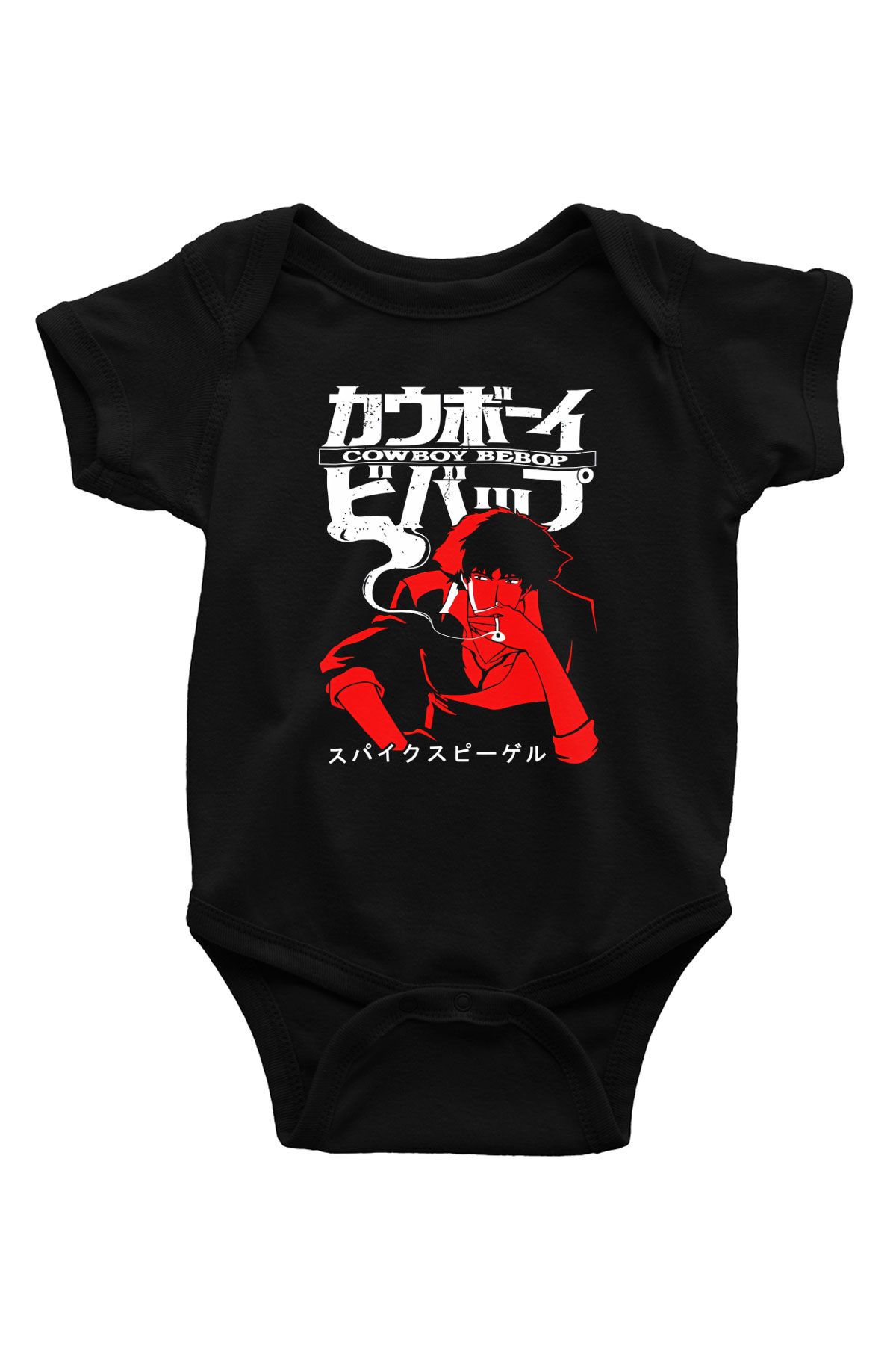 Cowboy Bebop Baskılı Unisex Siyah Bebek Body - Zıbın