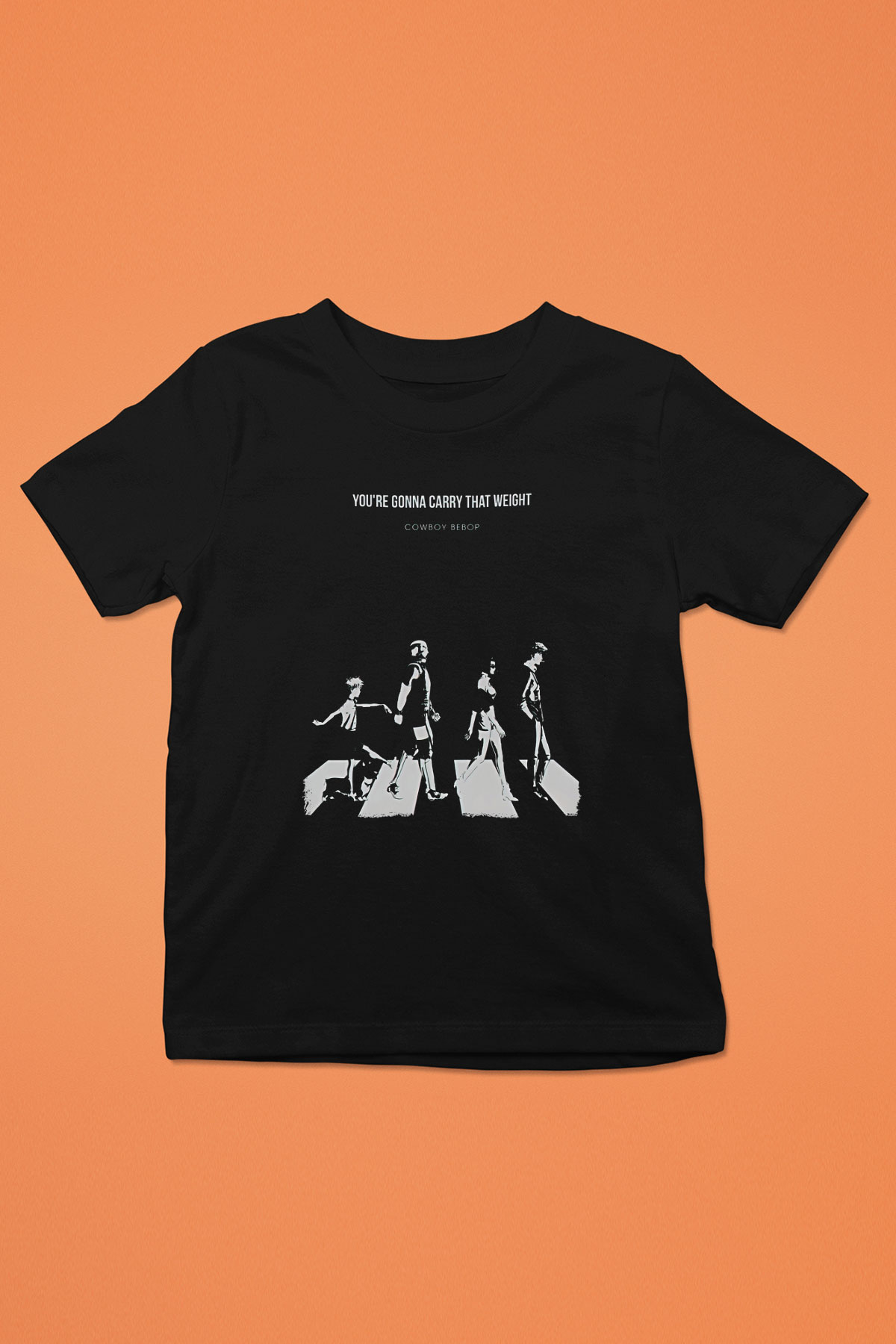 Cowboy Bebop Baskılı Unisex Siyah Çocuk Tişört - Tshirt