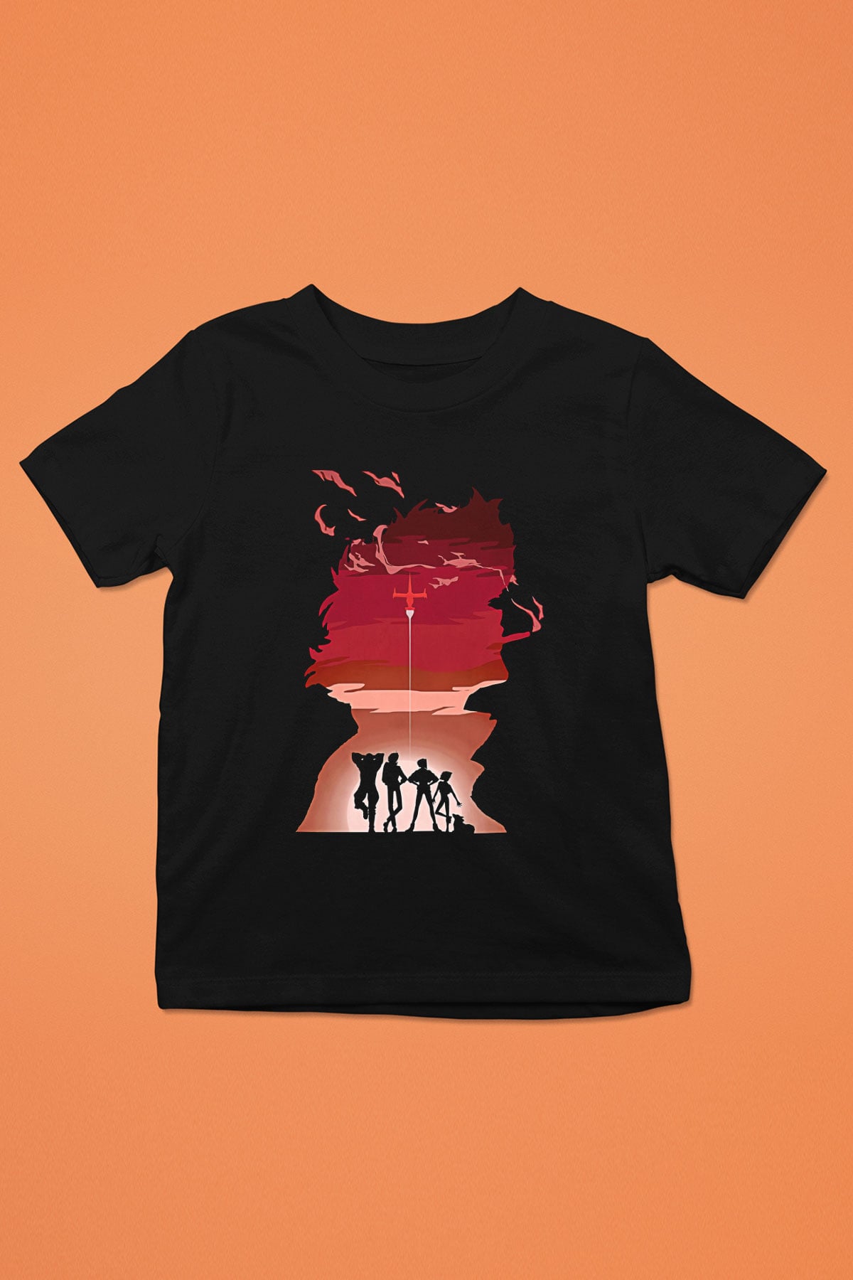 Cowboy Bebop Baskılı Unisex Siyah Çocuk Tişört - Tshirt