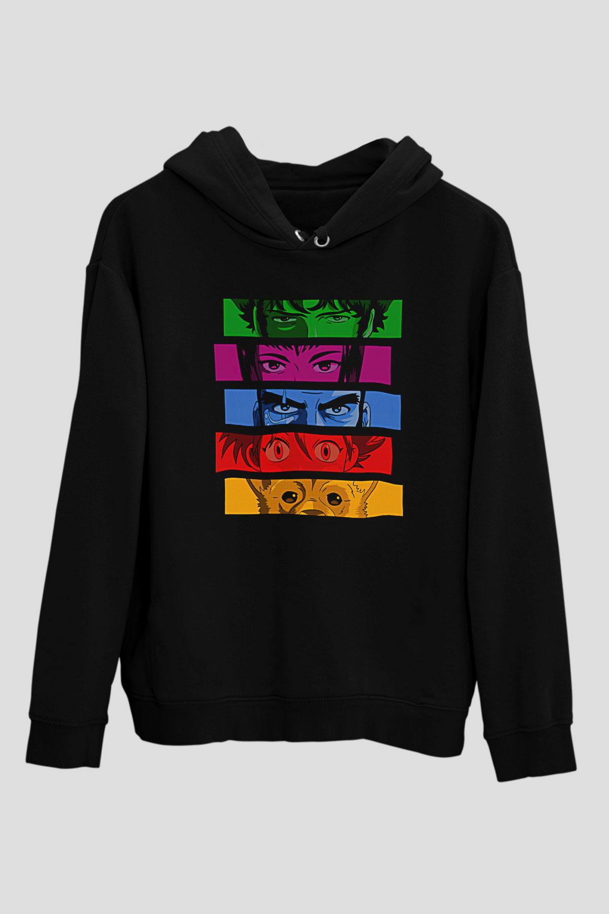 Cowboy Bebop Baskılı Unisex Siyah Hoodie