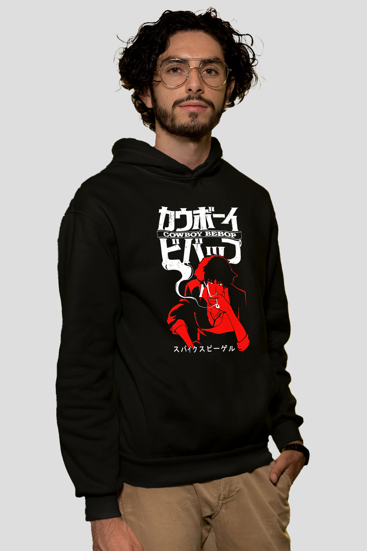 Cowboy Bebop Baskılı Unisex Siyah Hoodie