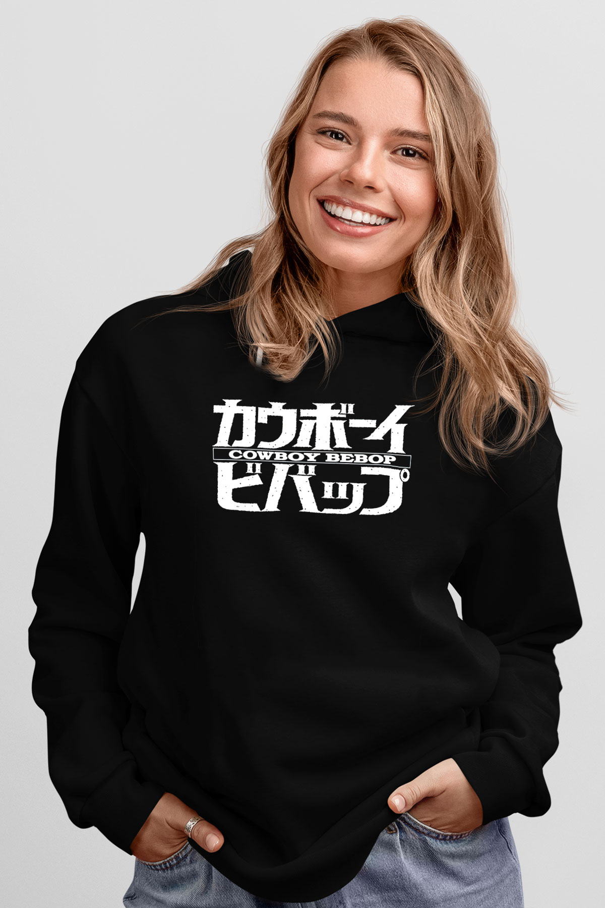 Cowboy Bebop Baskılı Unisex Siyah Hoodie