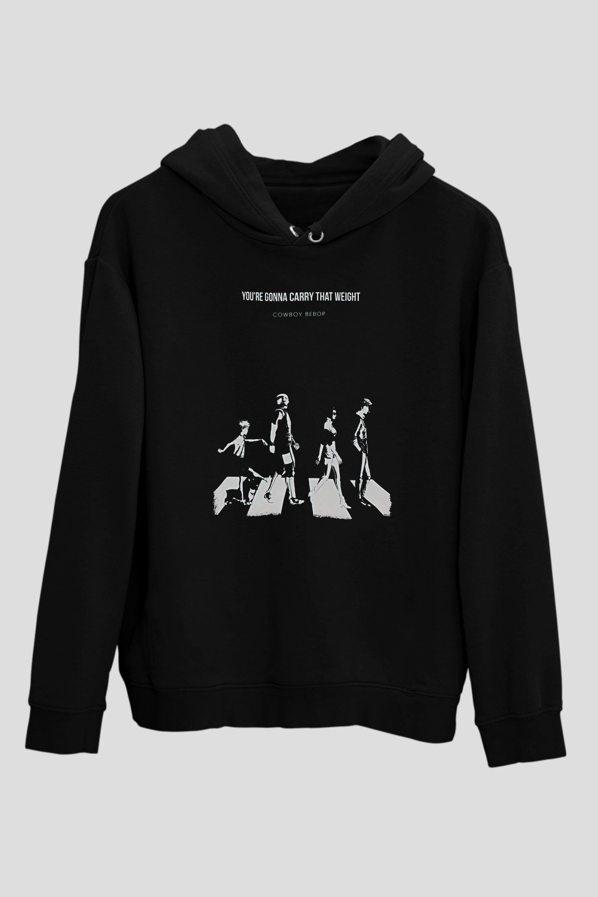 Cowboy Bebop Baskılı Unisex Siyah Hoodie