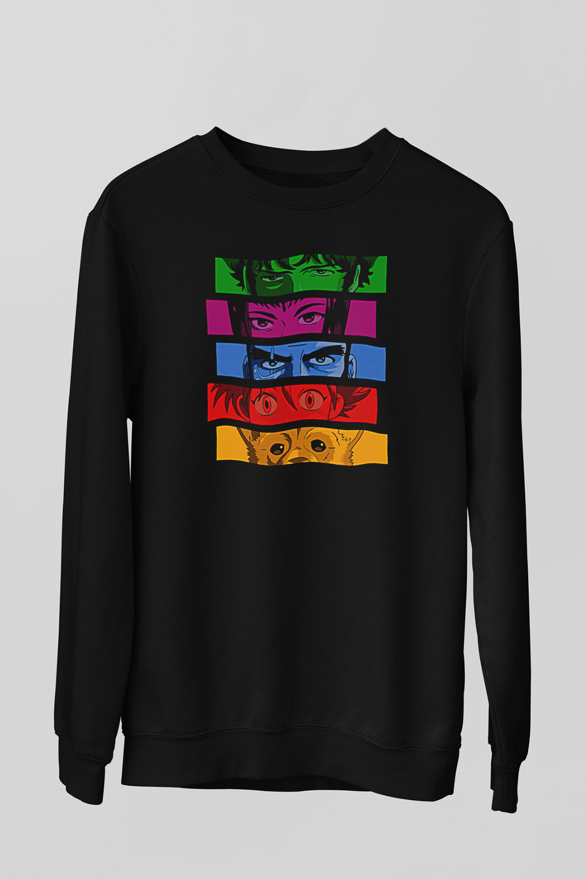 Cowboy Bebop Baskılı Unisex Siyah Sweatshirt