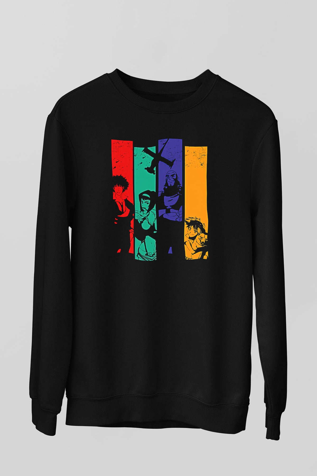 Cowboy Bebop Baskılı Unisex Siyah Sweatshirt