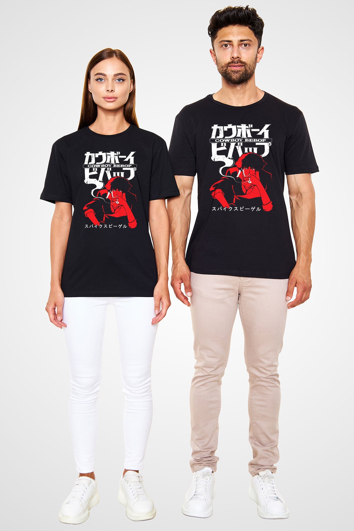Cowboy Bebop Baskılı Unisex Siyah Tişört - Tshirt