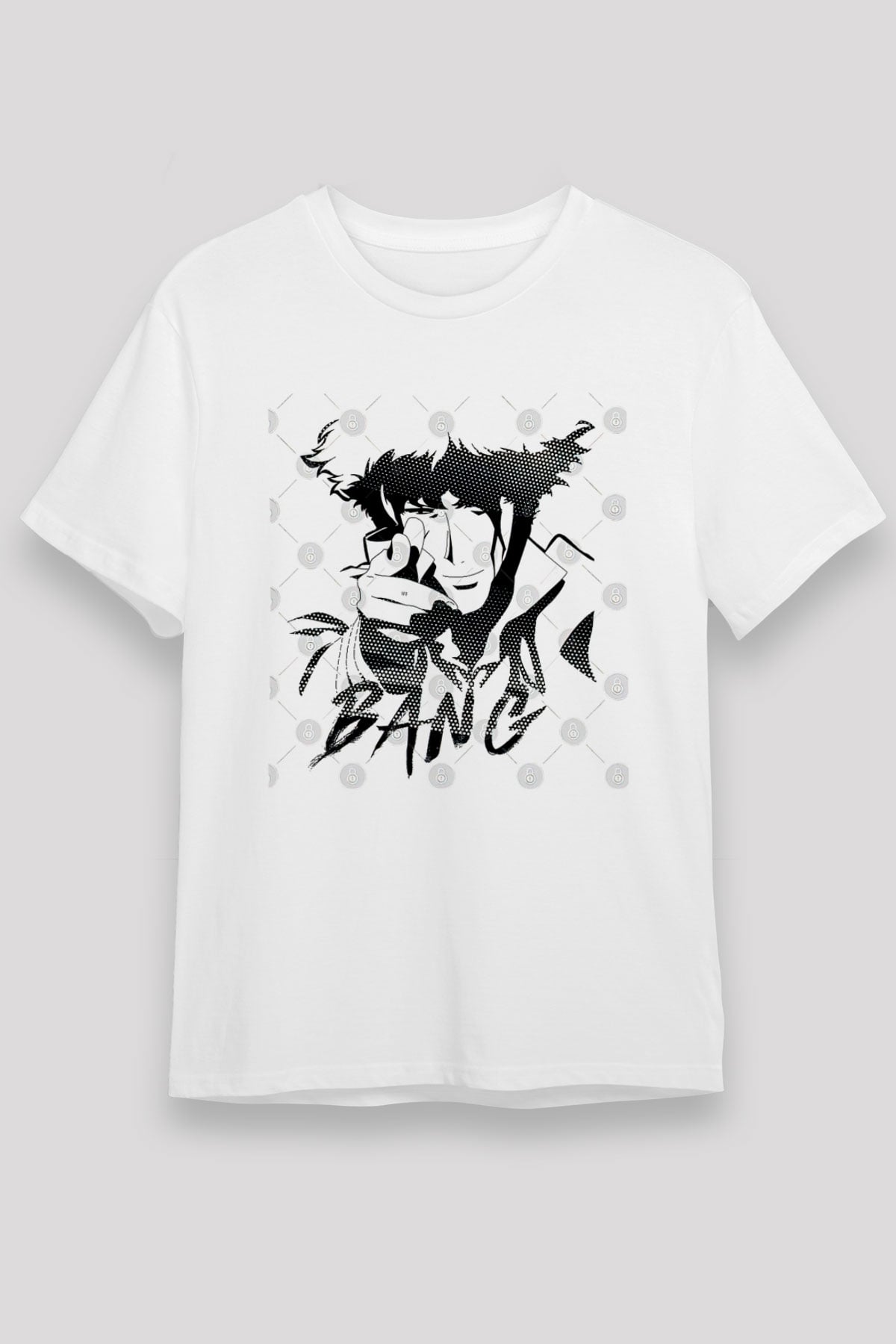 Cowboy Bebop Unisex Baskılı Beyaz Tişört - Tshirt
