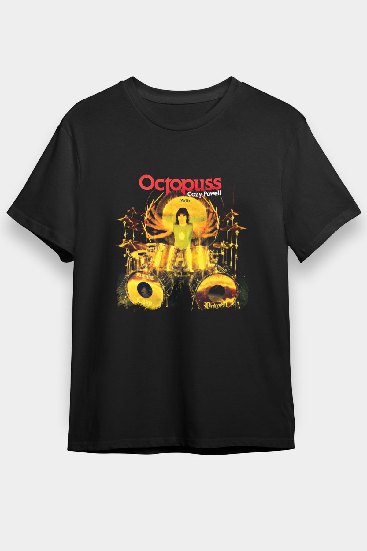 Cozy Powell Baskılı Unisex Siyah Tişört