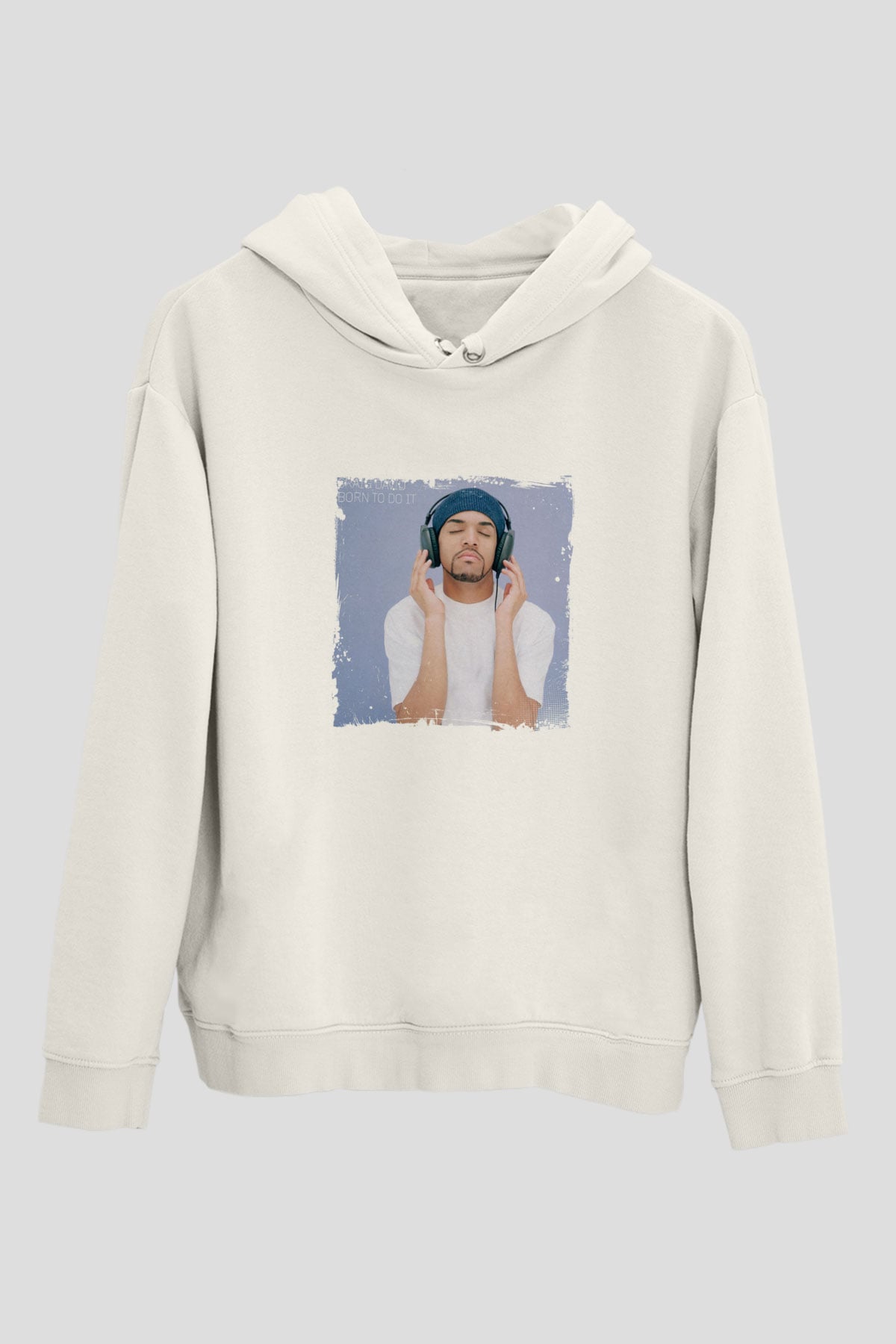 Craig David Baskılı Unisex Beyaz Kapüşonlu Sweatshirt