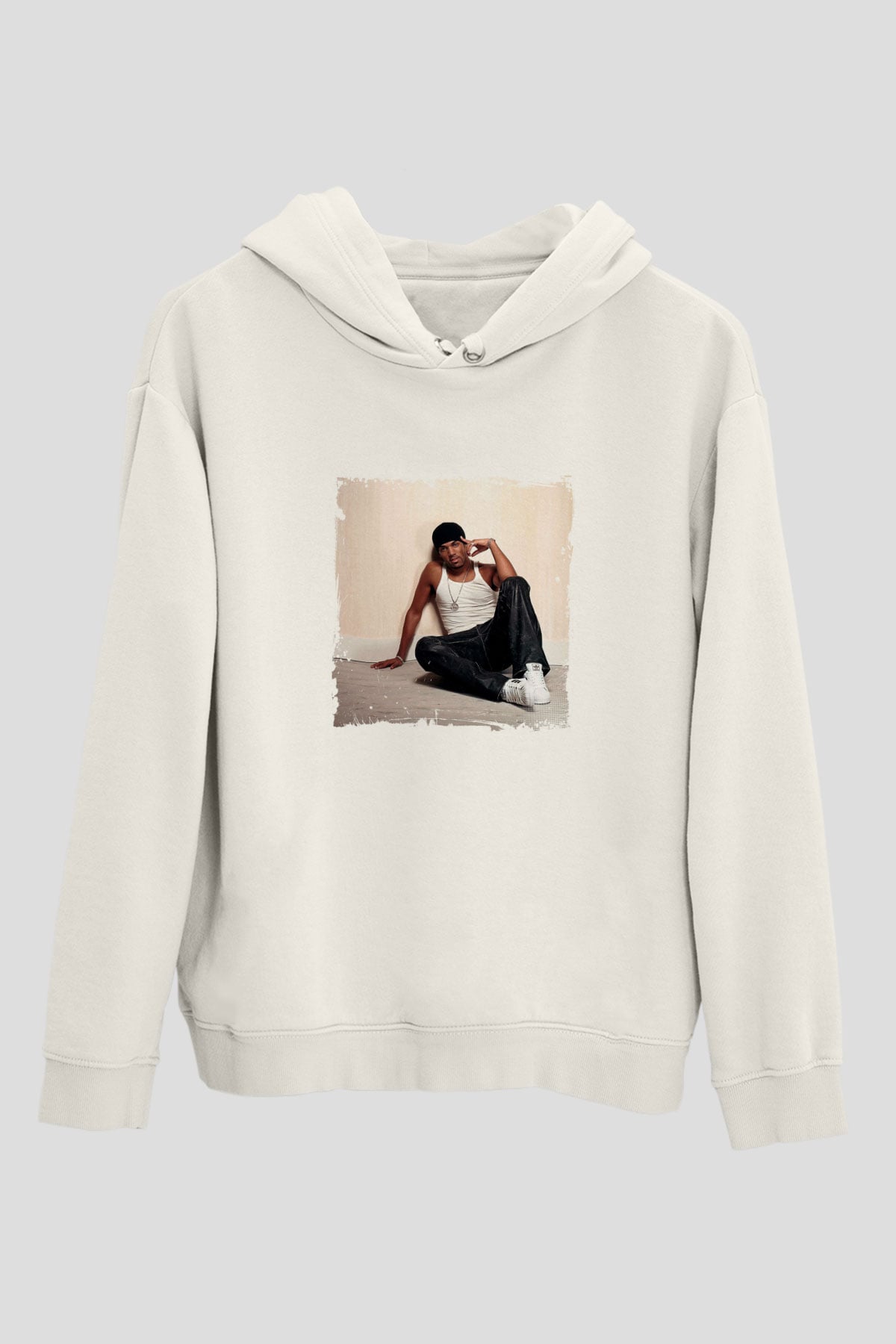 Craig David Baskılı Unisex Beyaz Kapüşonlu Sweatshirt