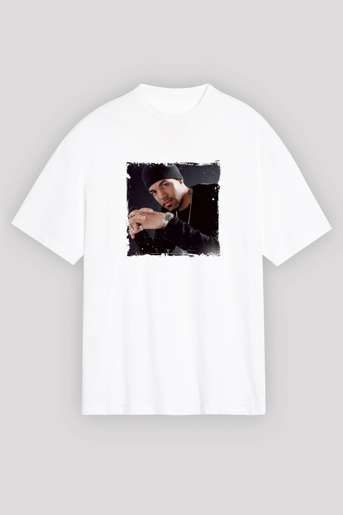 Craig David Baskılı Oversize Beyaz Tişört