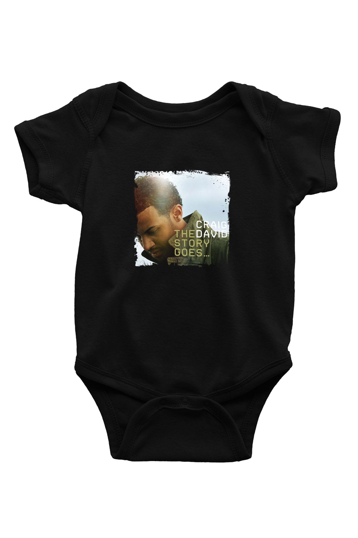 Craig David Baskılı Unisex Siyah Bebek Body - Zıbın