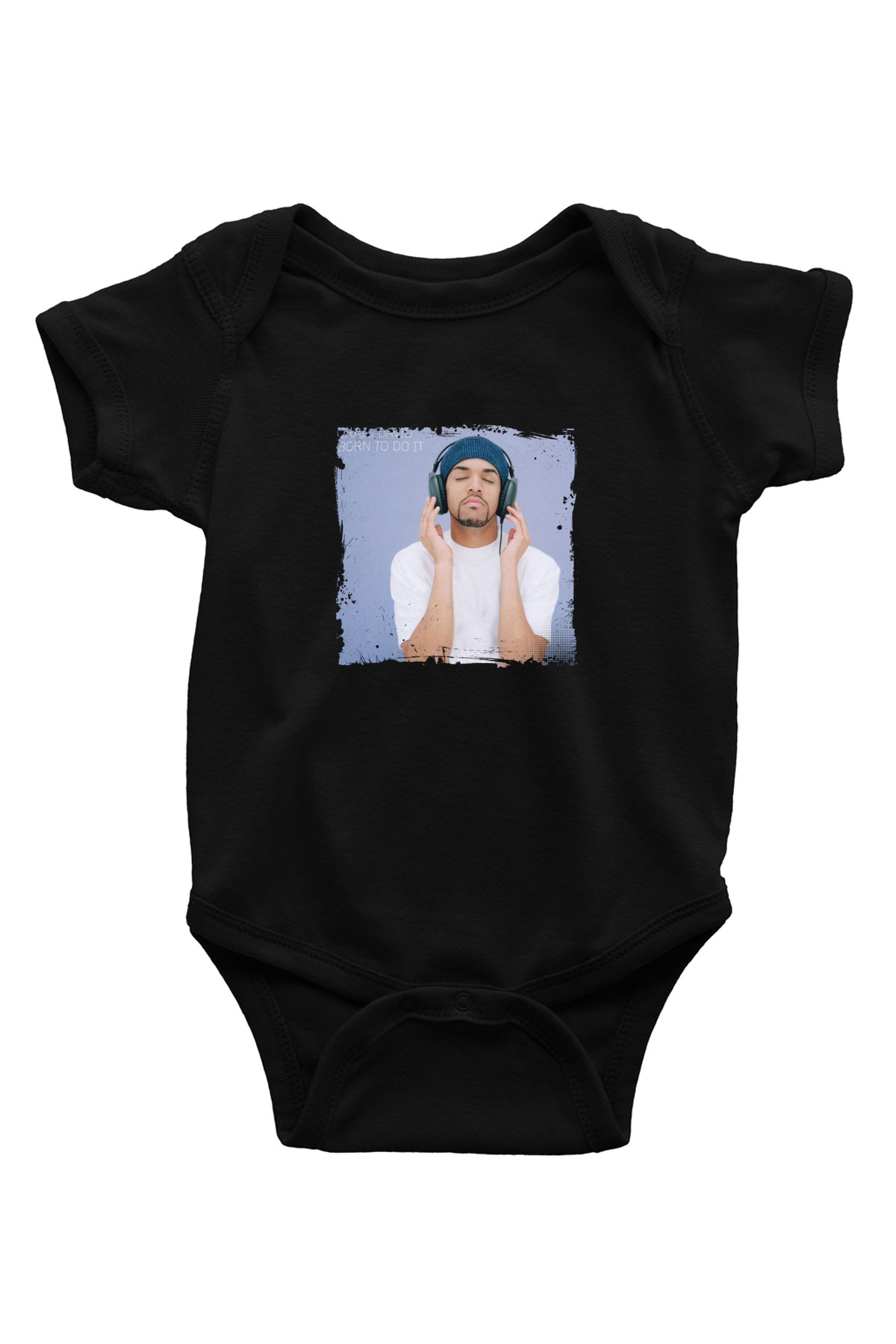Craig David Baskılı Unisex Siyah Bebek Body - Zıbın
