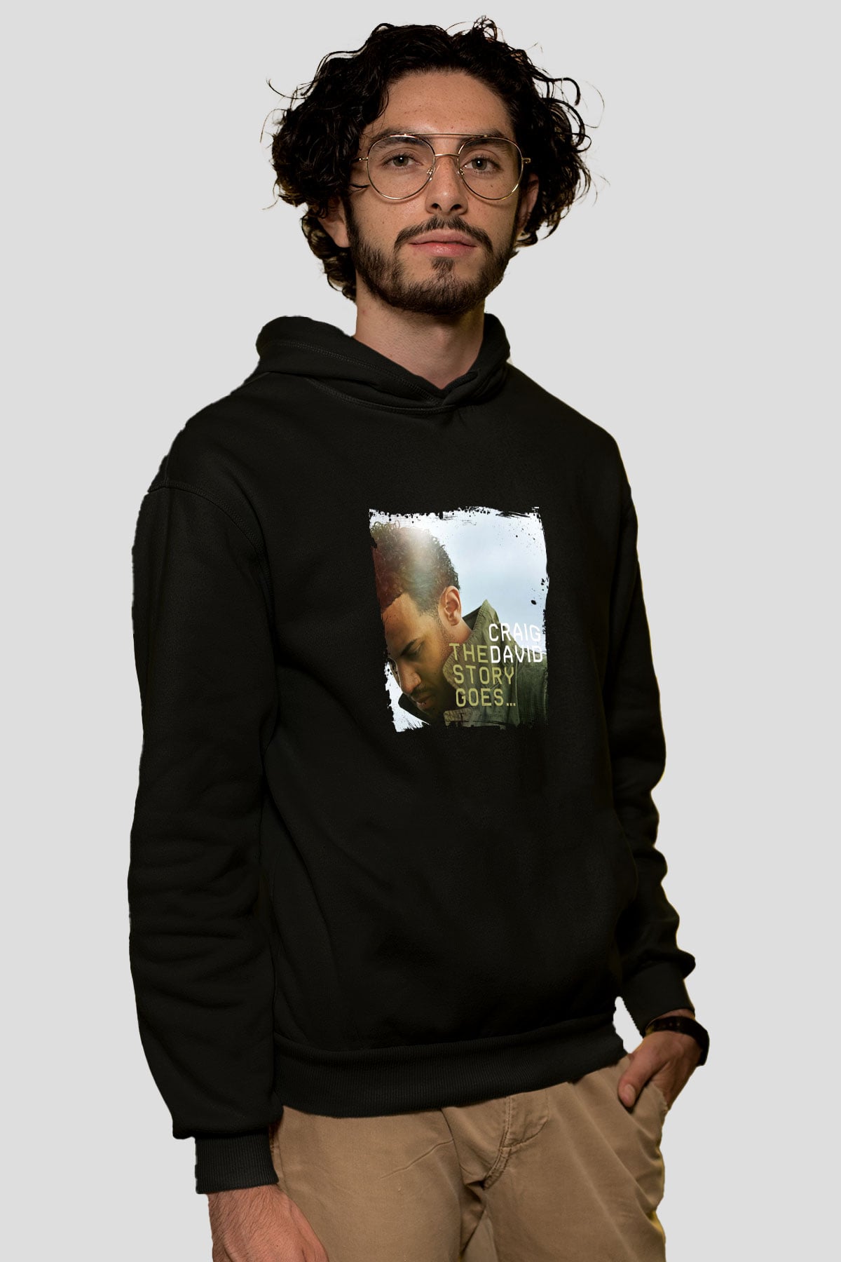Craig David Baskılı Unisex Siyah Hoodie