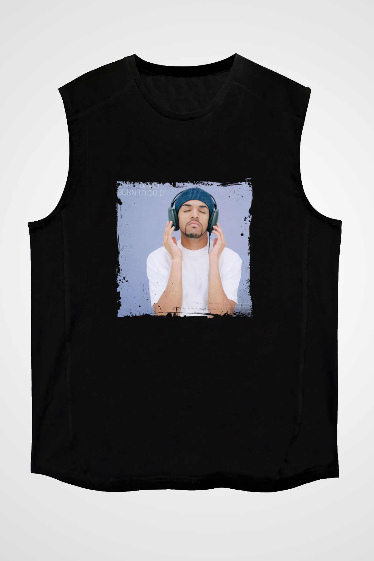 Craig David Baskılı Unisex Siyah Kolsuz Tişört