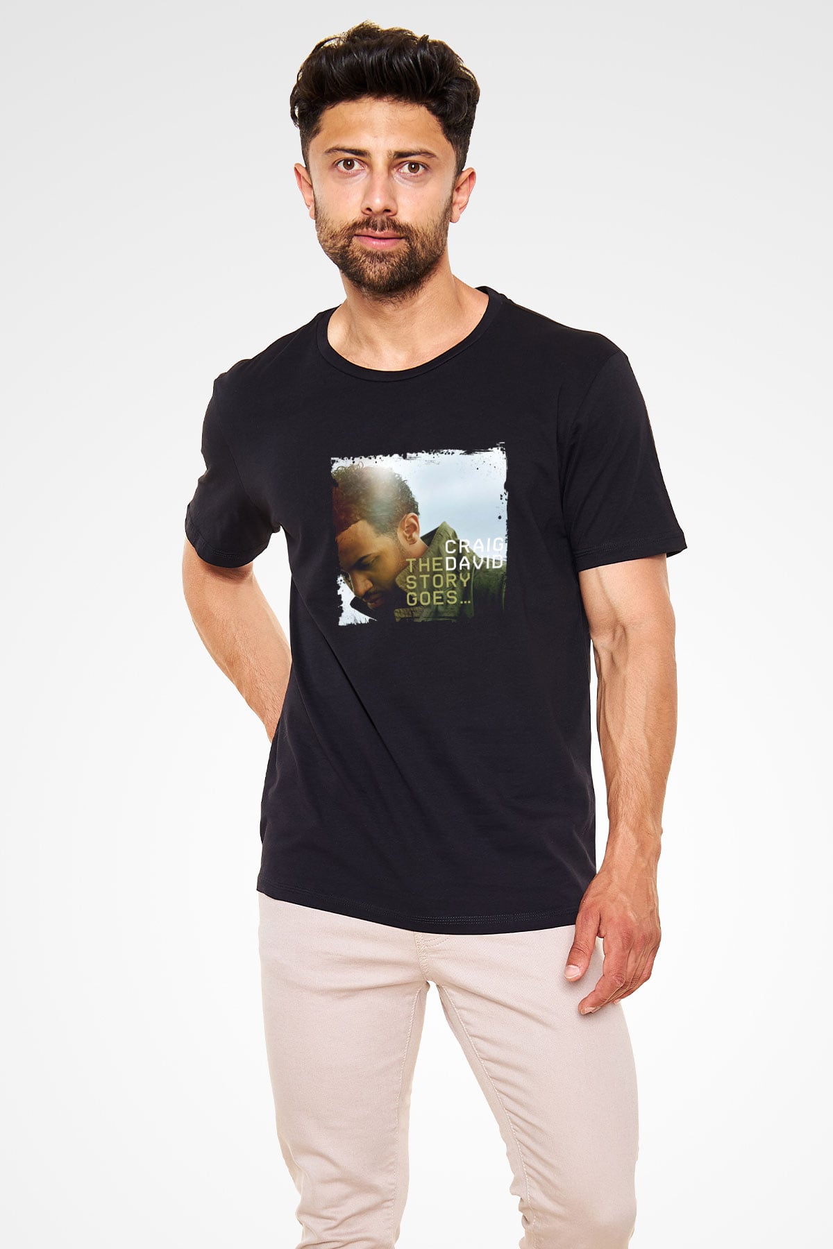 Craig David Baskılı Unisex Siyah Tişört
