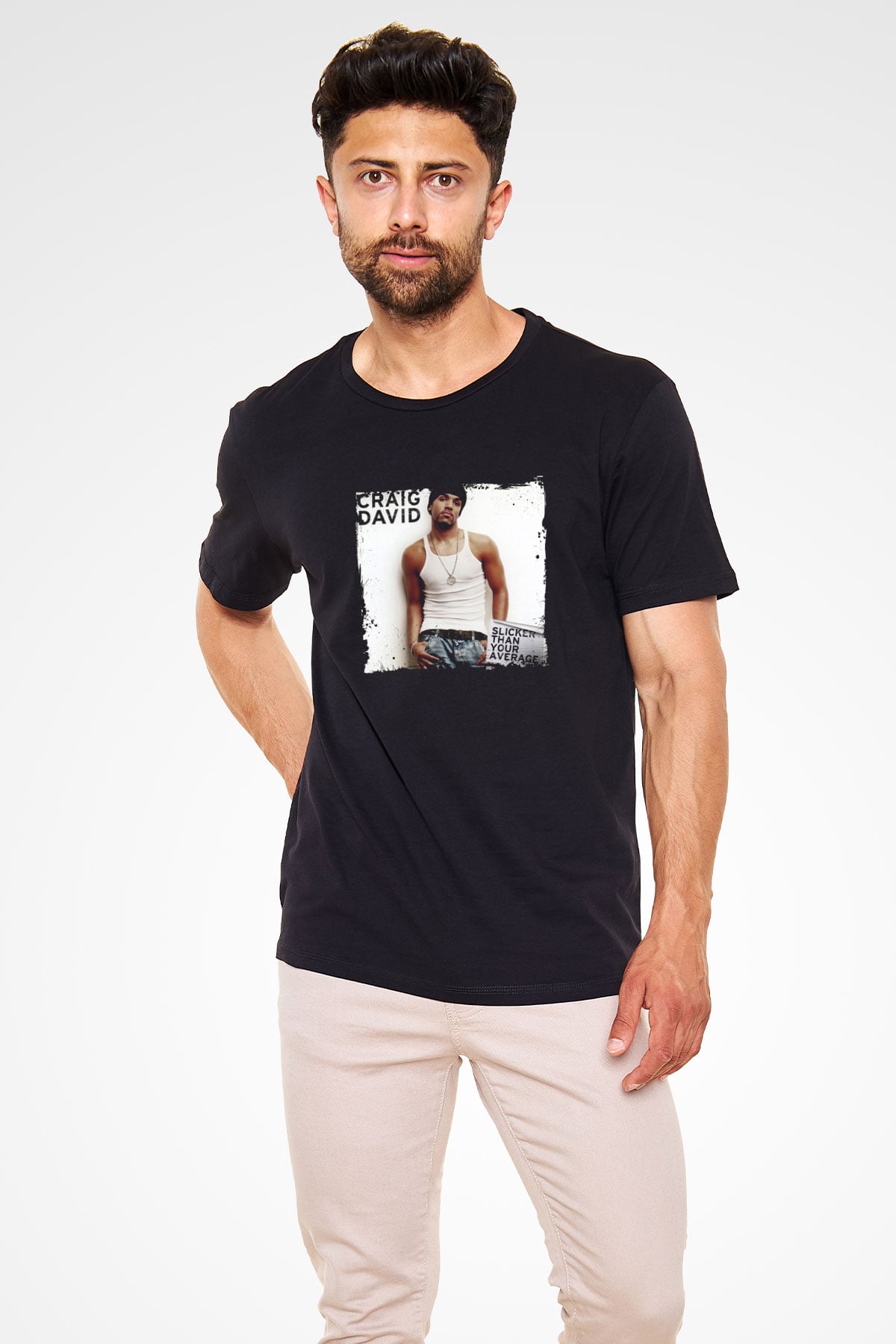 Craig David Baskılı Unisex Siyah Tişört