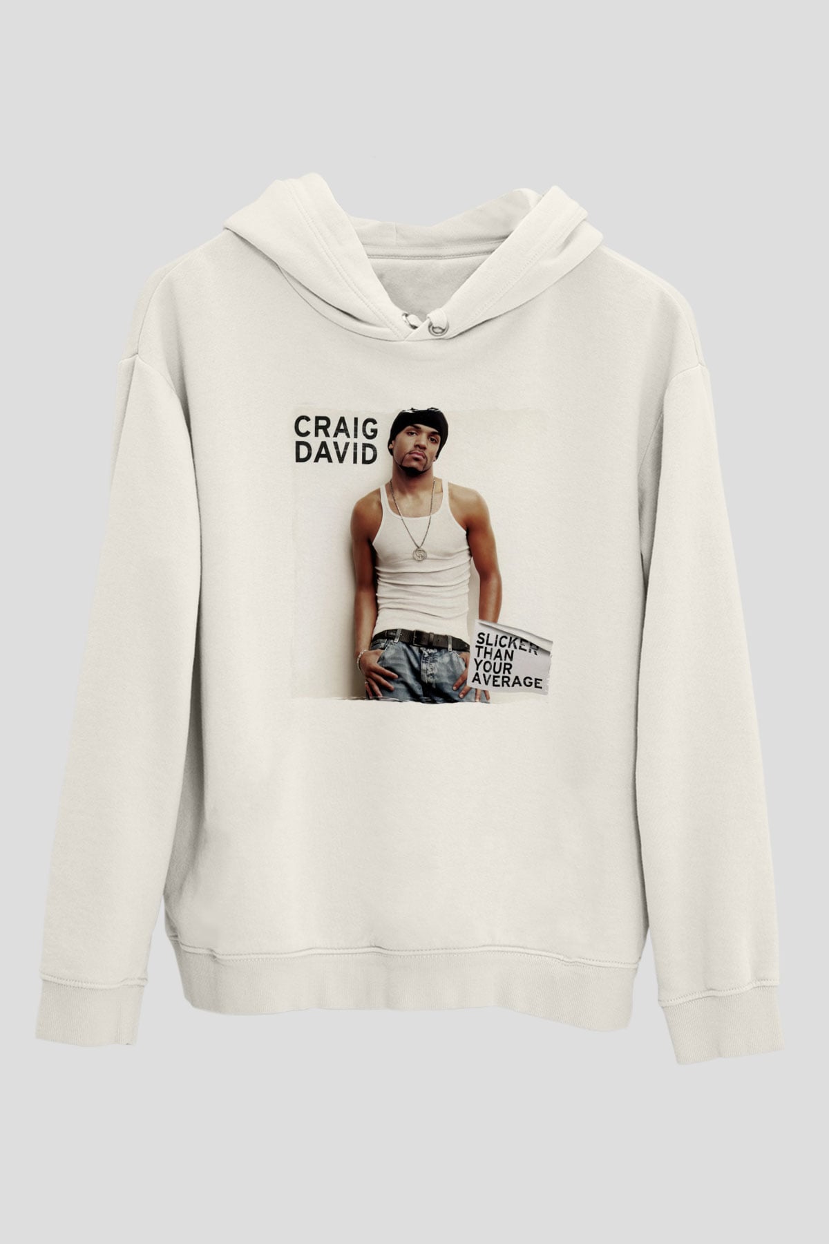 Craig David Beyaz Unisex Kapüşonlu Sweatshirt