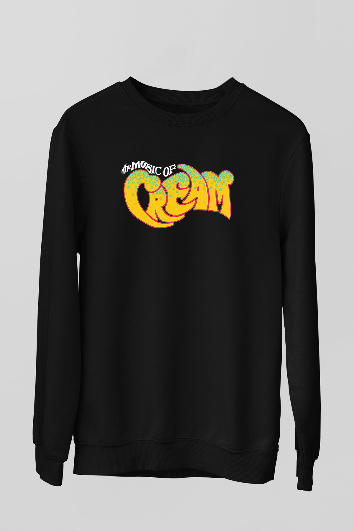 Cream Baskılı Unisex Siyah Sweatshirt
