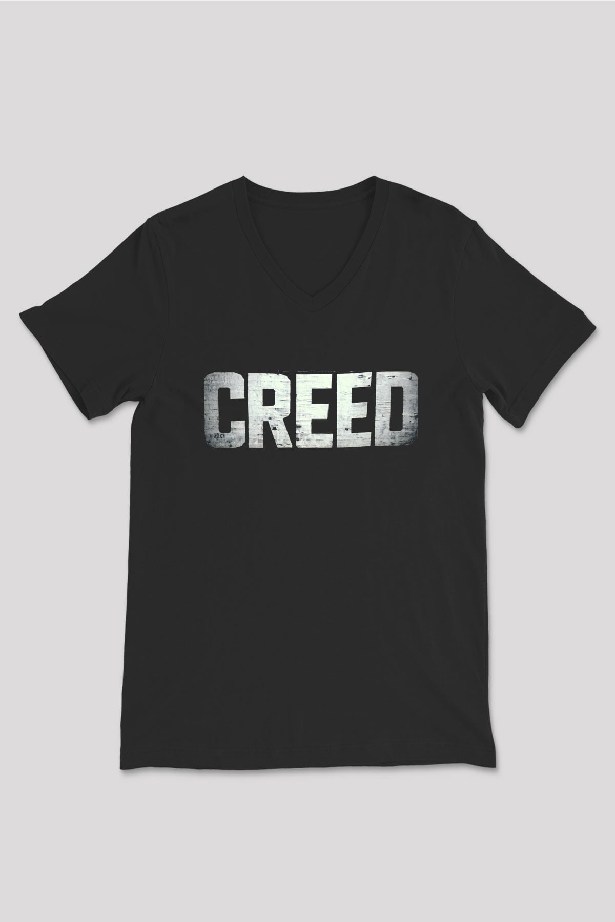 Creed Siyah Unisex V Yaka Tişört T-Shirt