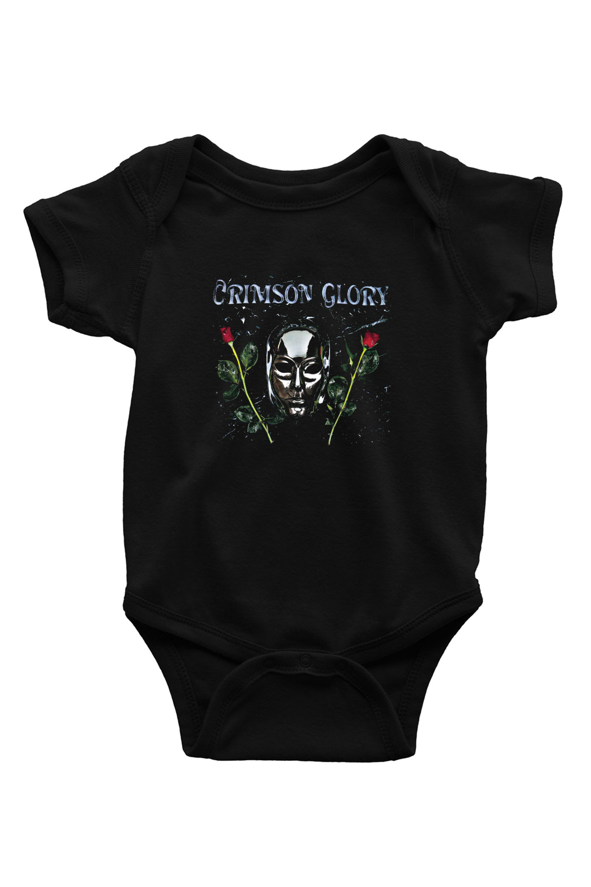 Crimson Glory Baskılı Unisex Siyah Bebek Body - Zıbın