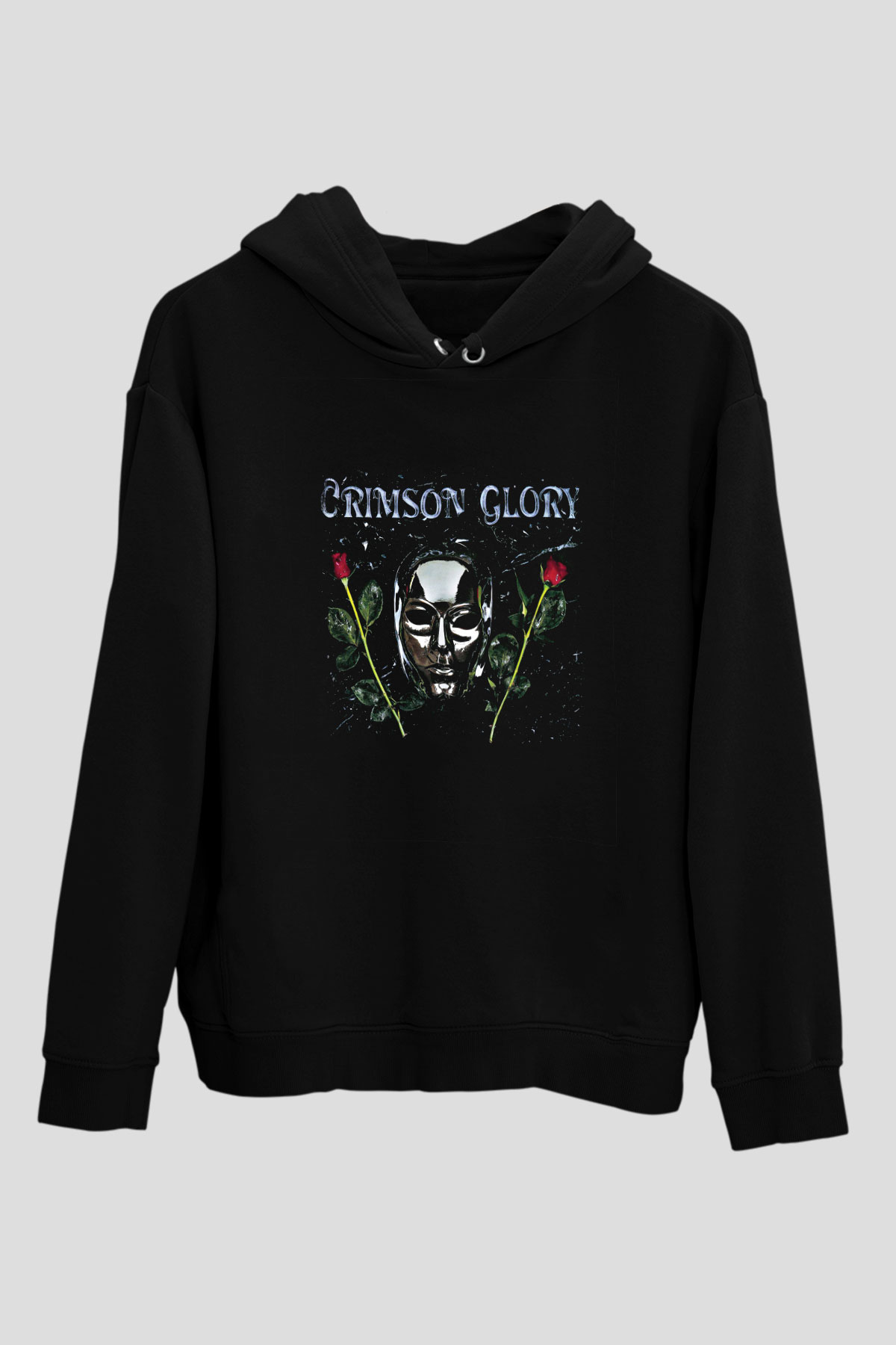 Crimson Glory Baskılı Unisex Siyah Hoodie