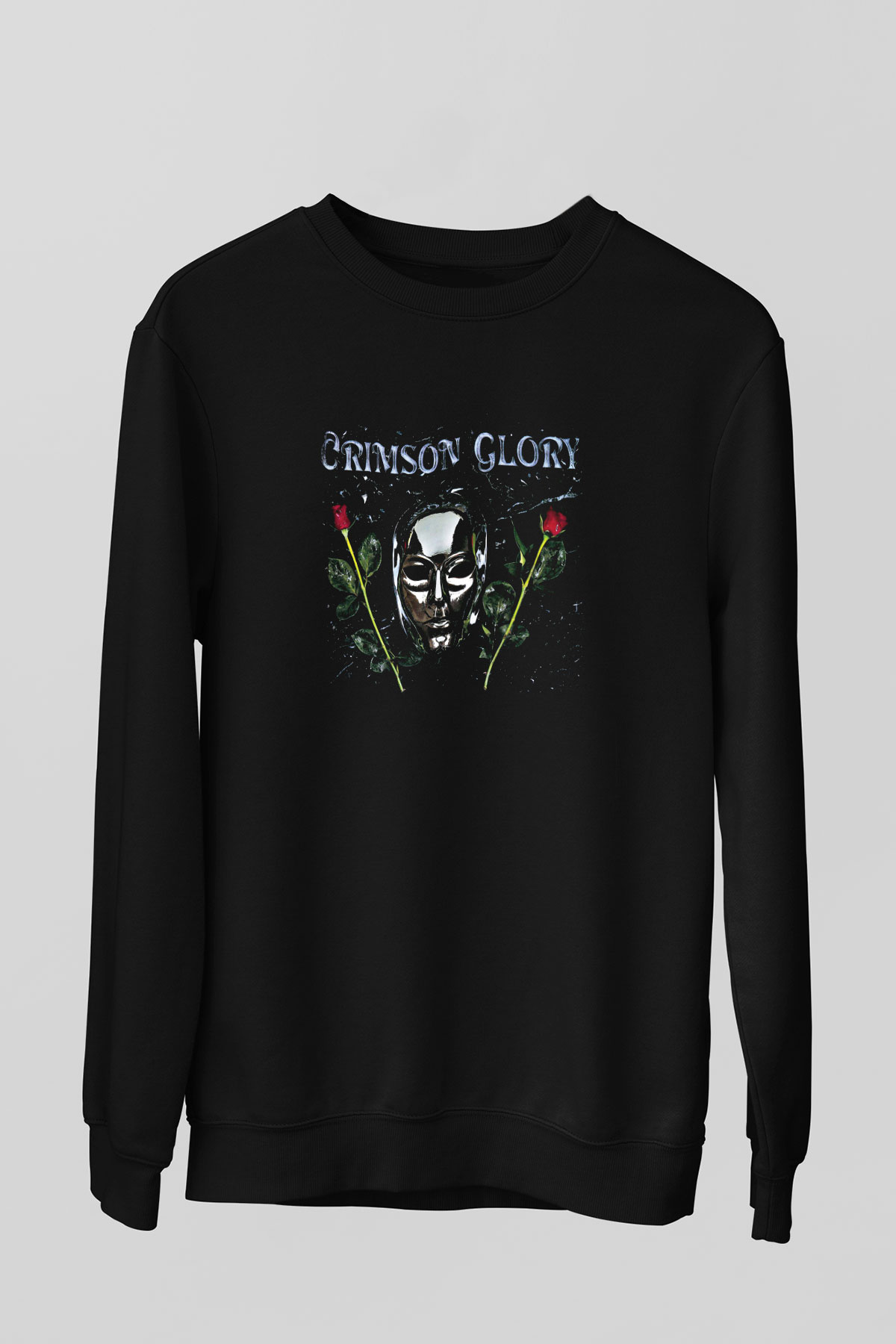 Crimson Glory Baskılı Unisex Siyah Sweatshirt