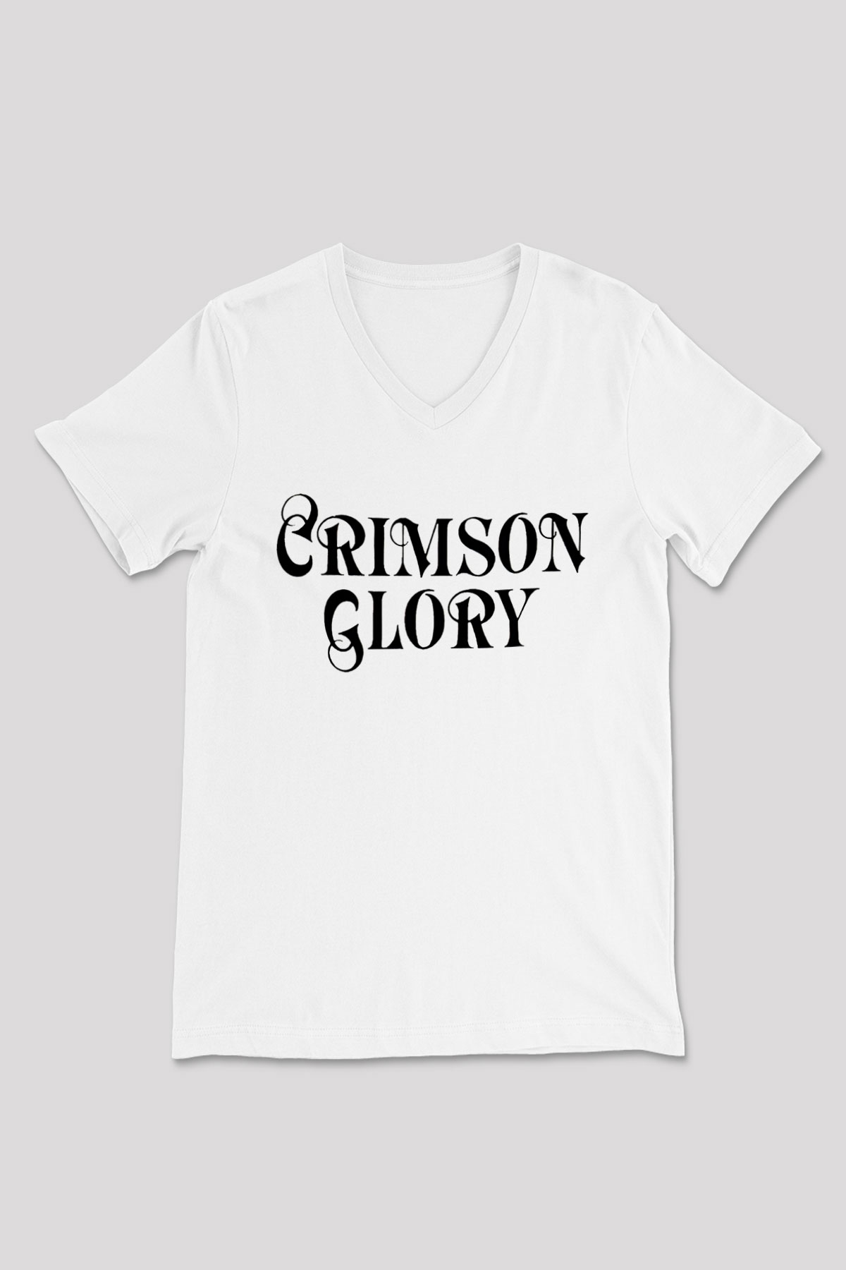 Crimson Glory Beyaz Unisex V Yaka Tişört T-Shirt