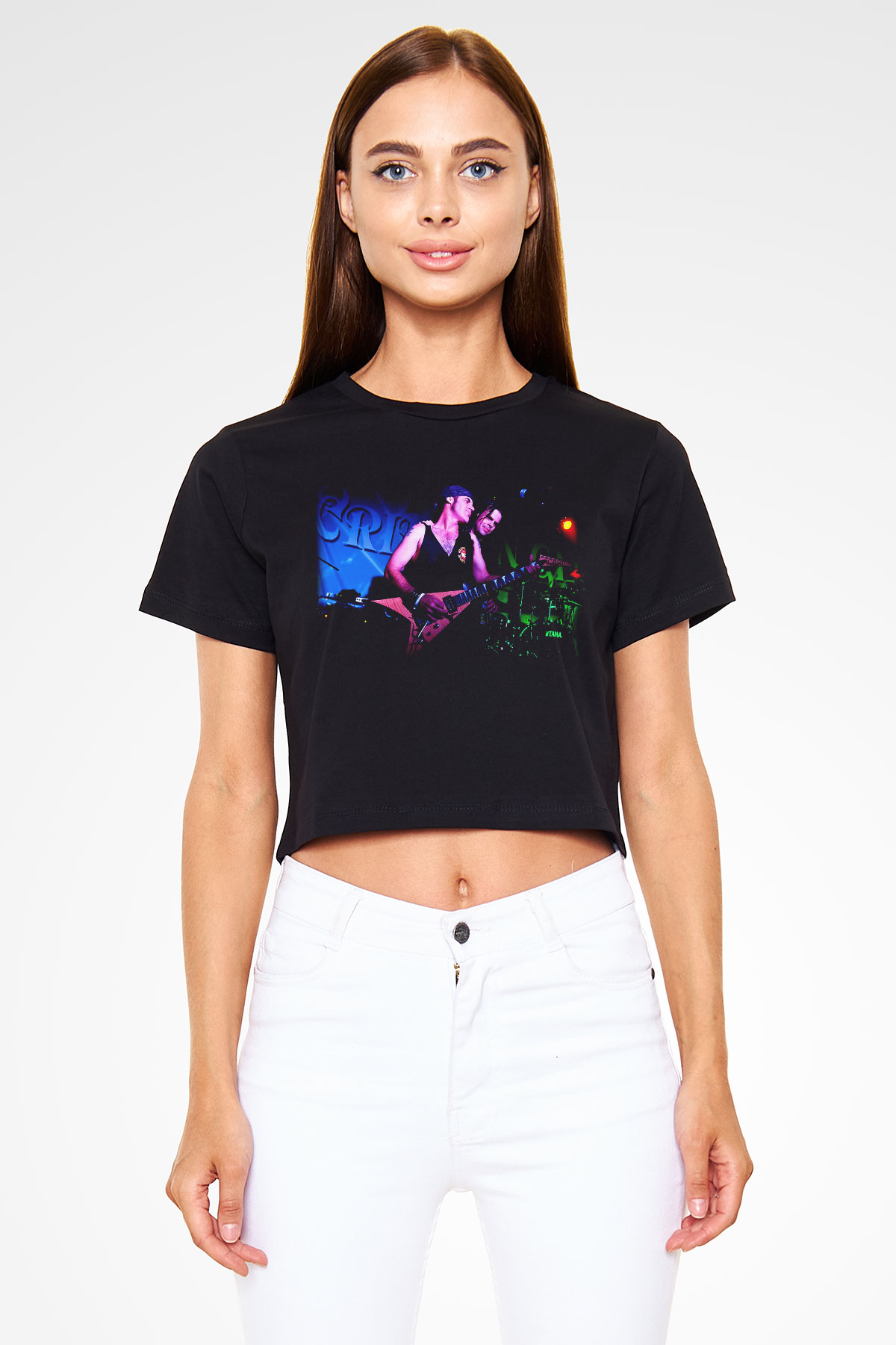 Crimson Glory Siyah Crop Top Tişört