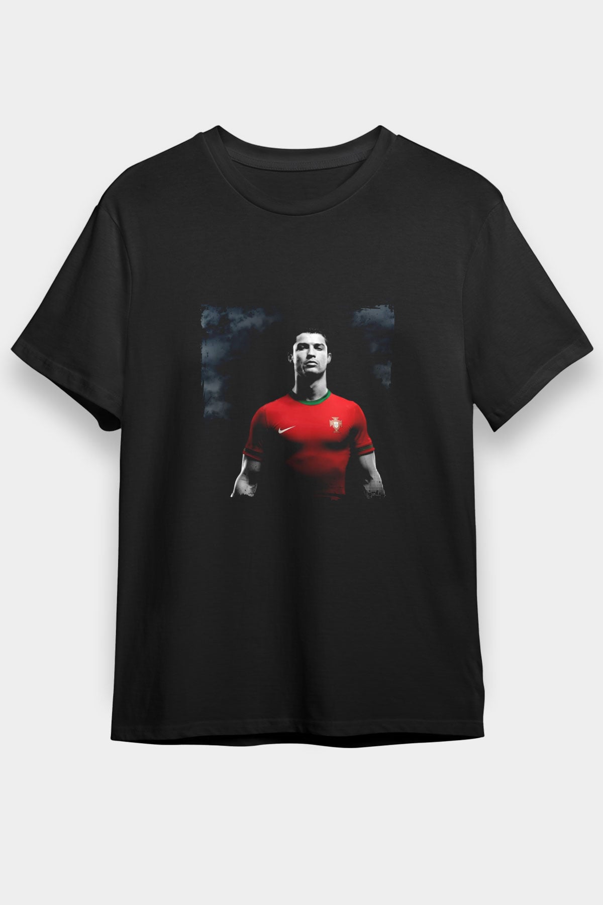 Cristiano Ronaldo Baskılı Unisex Siyah Tişört