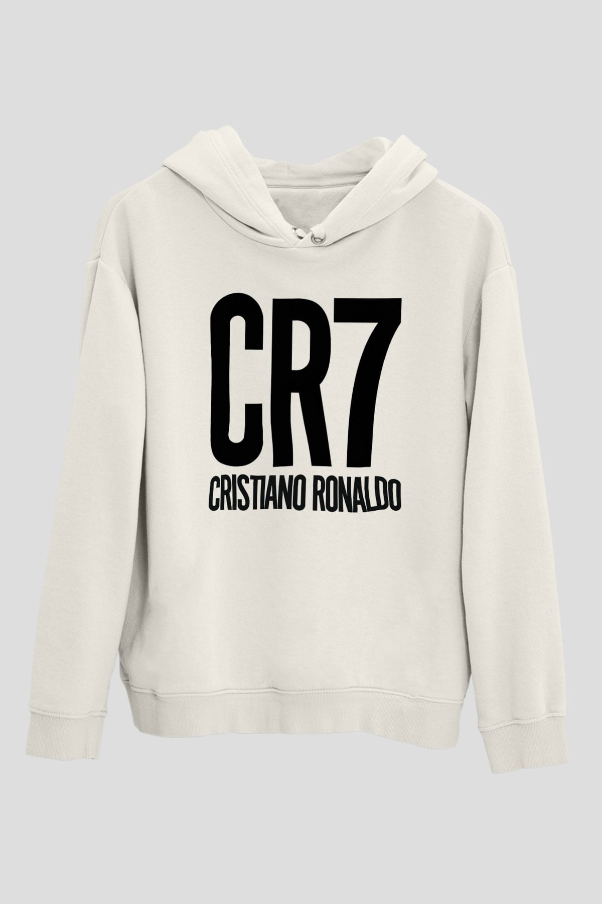 Cristiano Ronaldo Beyaz Unisex Kapşonlu Sweatshirt