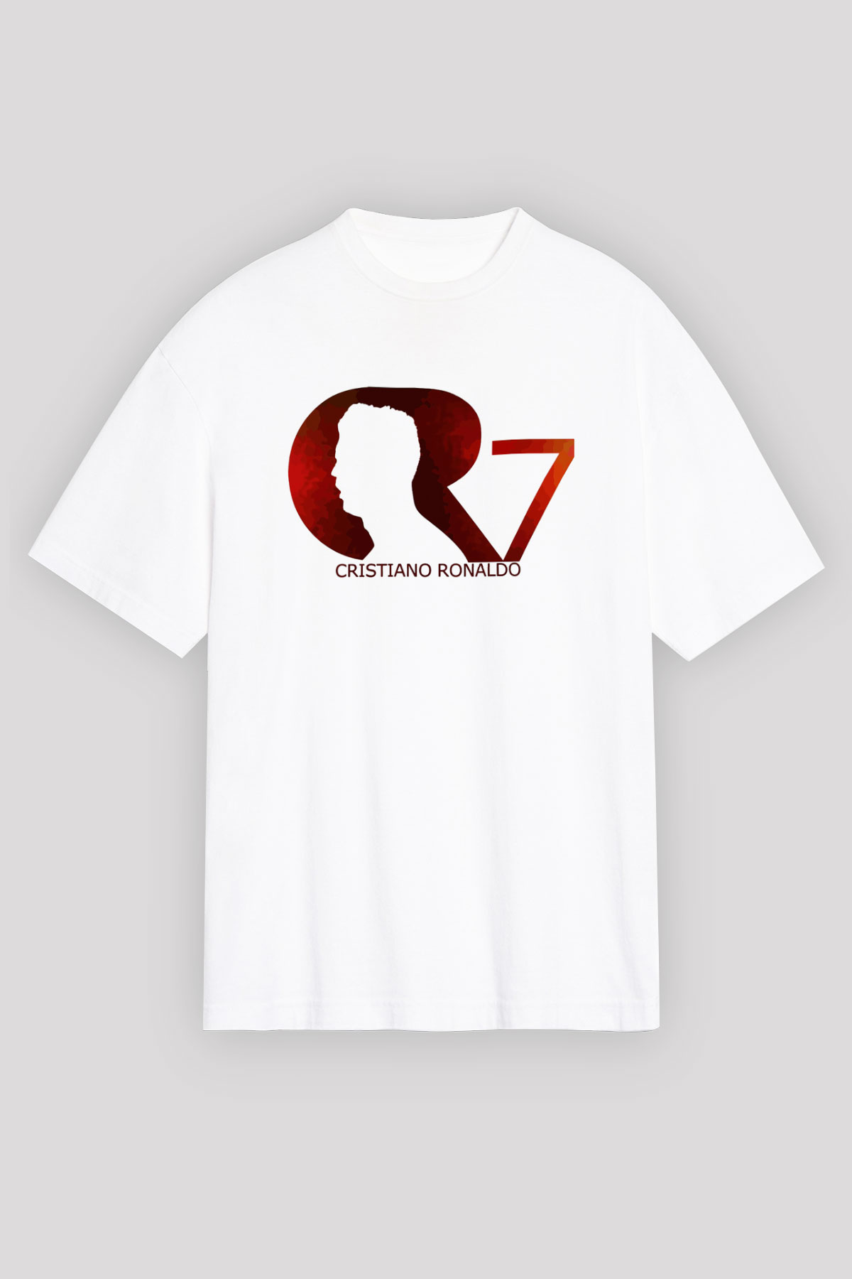 Cristiano Ronaldo Beyaz Unisex Oversize Tişört T-Shirt