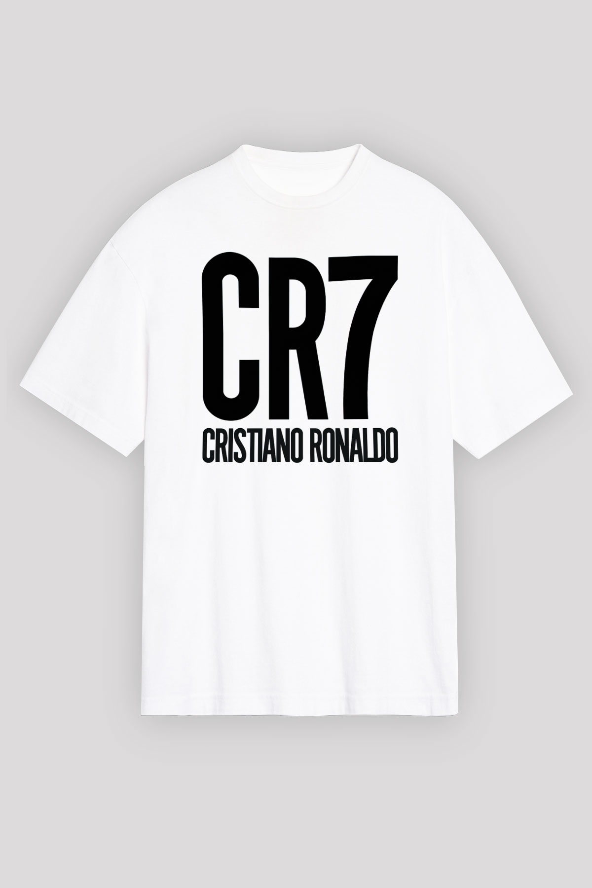 Cristiano Ronaldo Beyaz Unisex Oversize Tişört T-Shirt