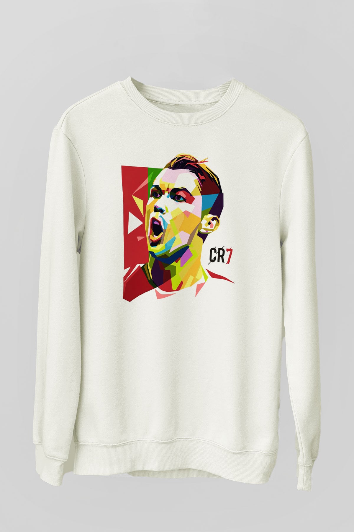Cristiano Ronaldo Beyaz Unisex Sweatshirt