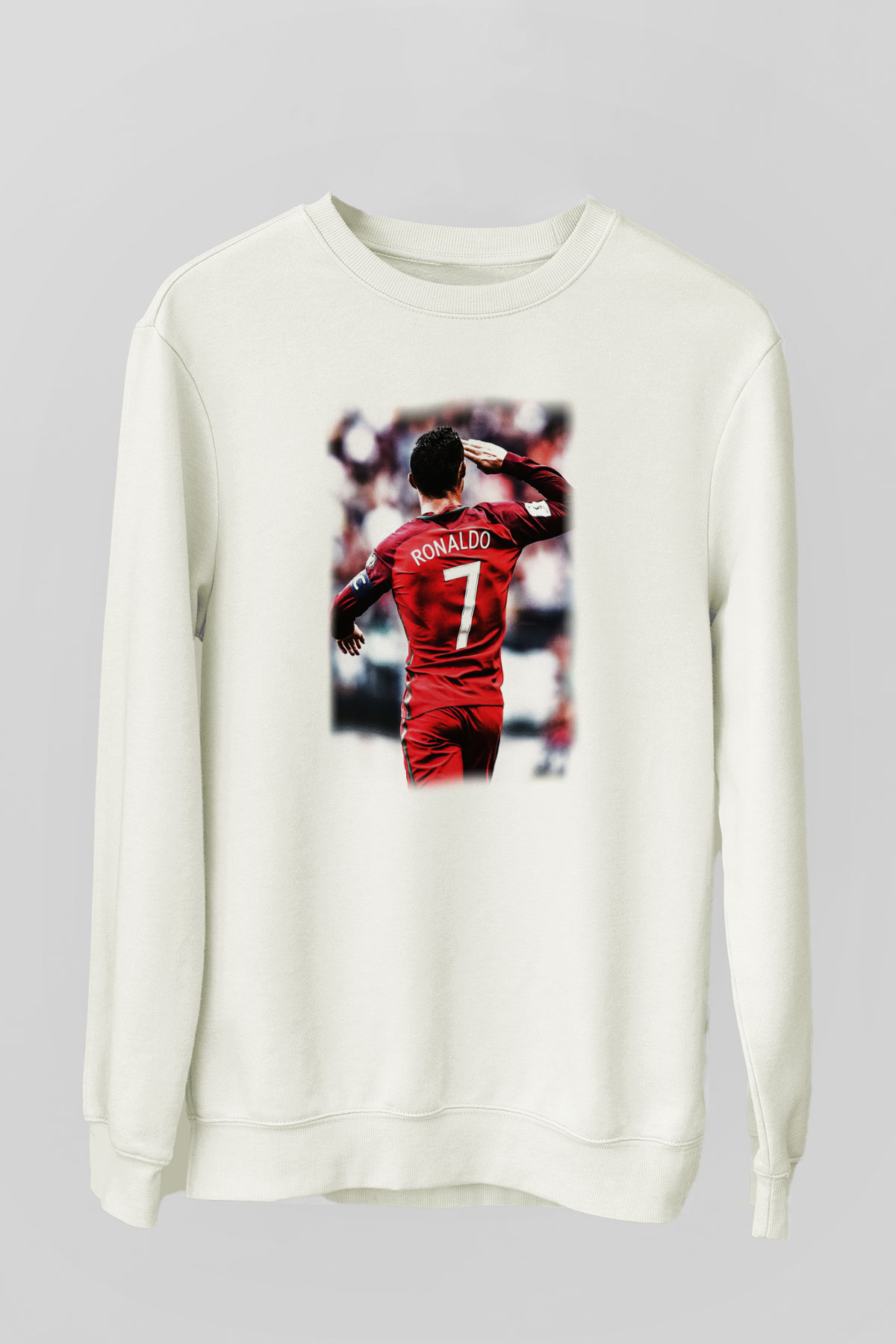 Cristiano Ronaldo Beyaz Unisex Sweatshirt