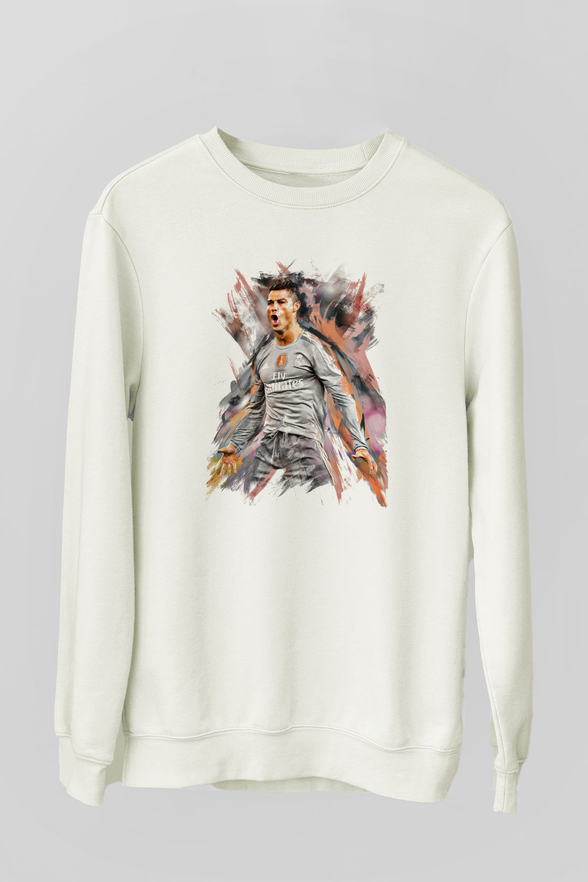 Cristiano Ronaldo Beyaz Unisex Sweatshirt