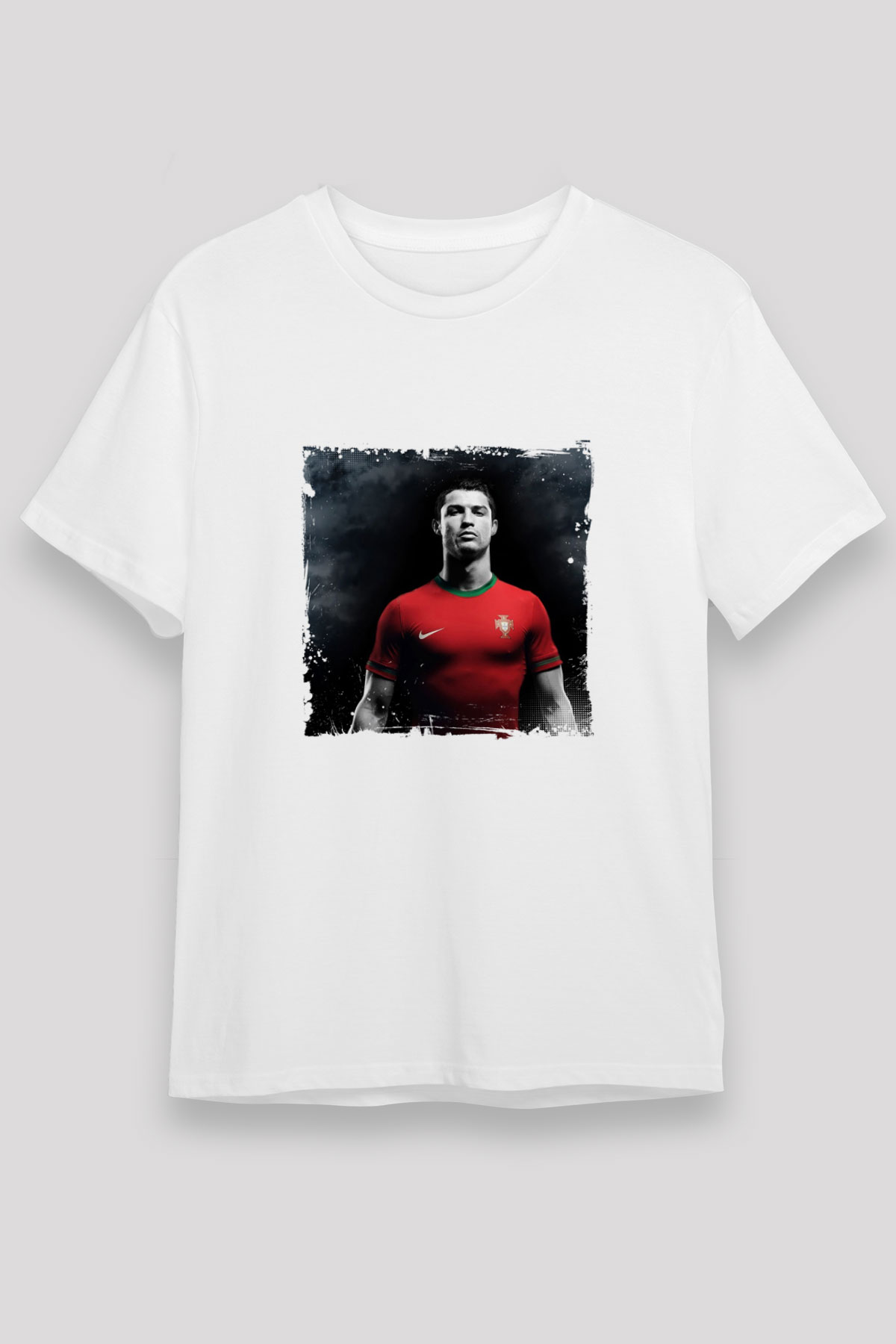 Cristiano Ronaldo Unisex Baskılı Beyaz Tişört