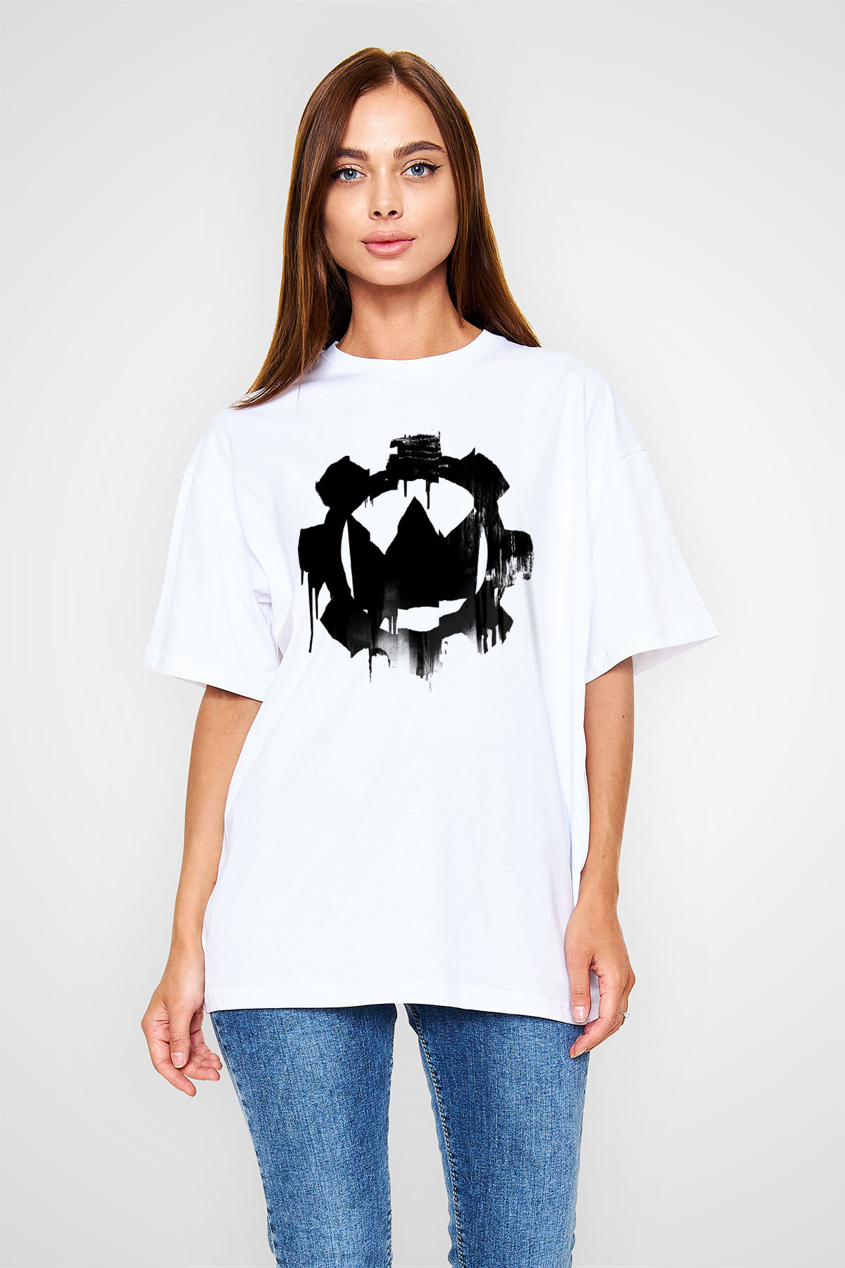 Crown the Empire Beyaz Oversize Tişört Oversize T-shirt - TişörtFabrikası
