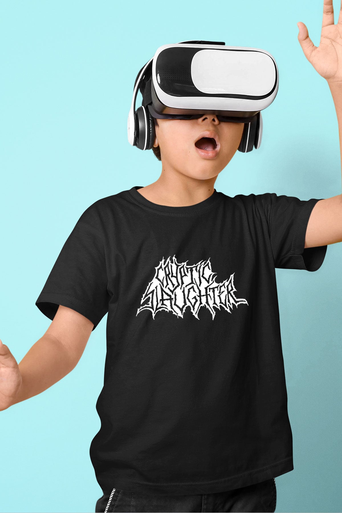 Cryptic Slaughter Siyah Unisex Çocuk Tişört
