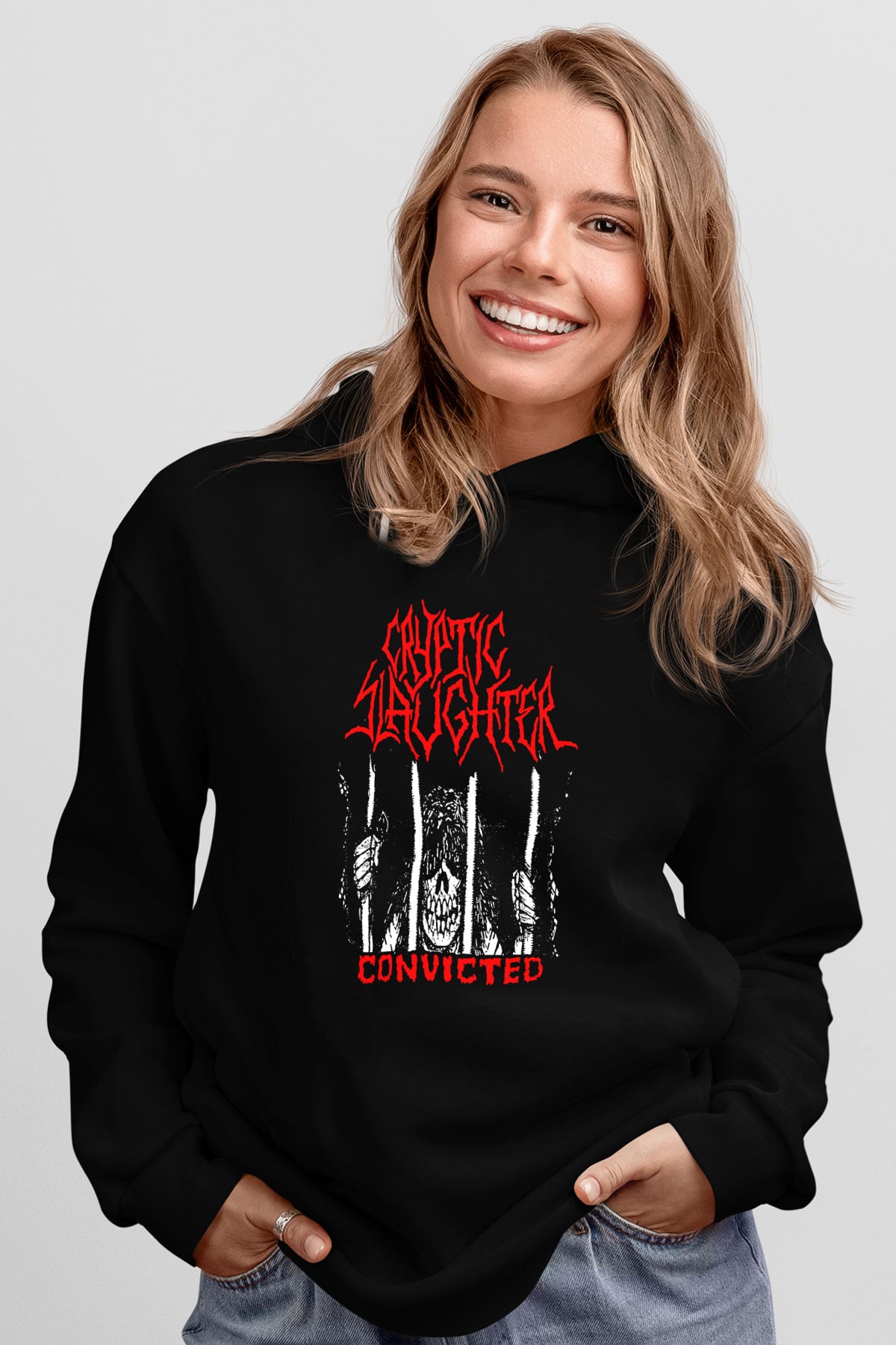 Cryptic Slaughter Siyah Unisex Kapüşonlu Sweatshirt