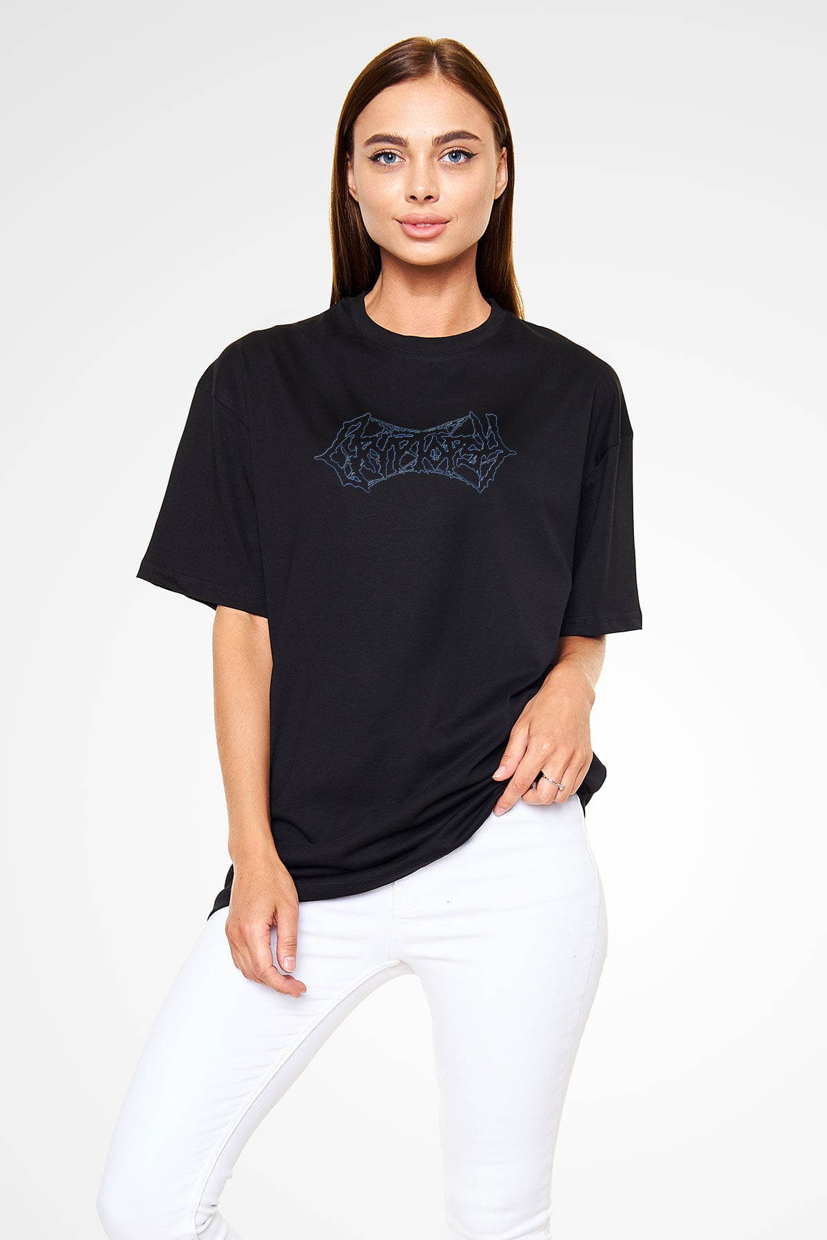 Cryptopsy Baskılı Unisex Siyah Oversize Tişört - Tshirt