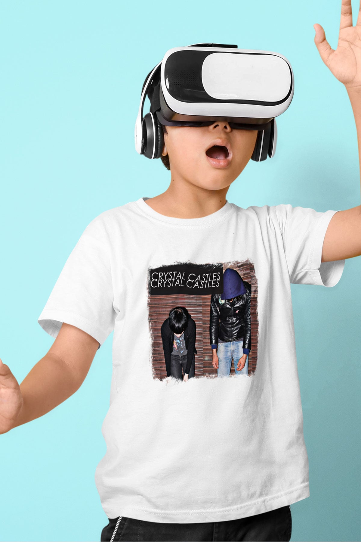 Crystal Castles Baskılı Unisex Beyaz Çocuk Tişört