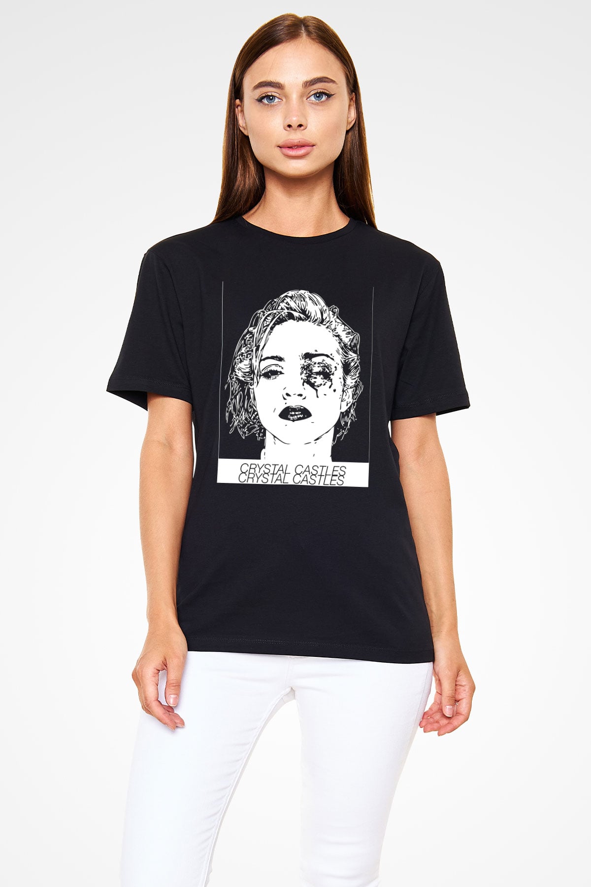 Crystal Castles Beyaz Unisex Tişört T-Shirt - TişörtFabrikası