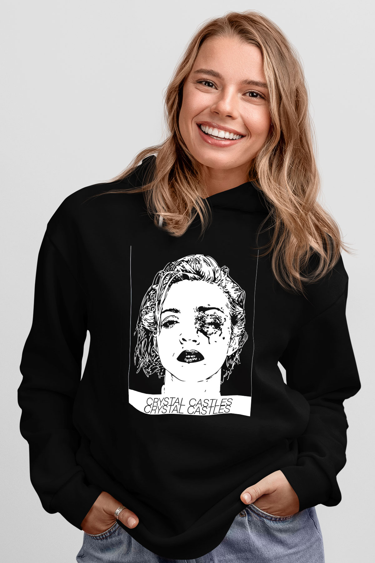 Crystal Castles Siyah Unisex Hoodie