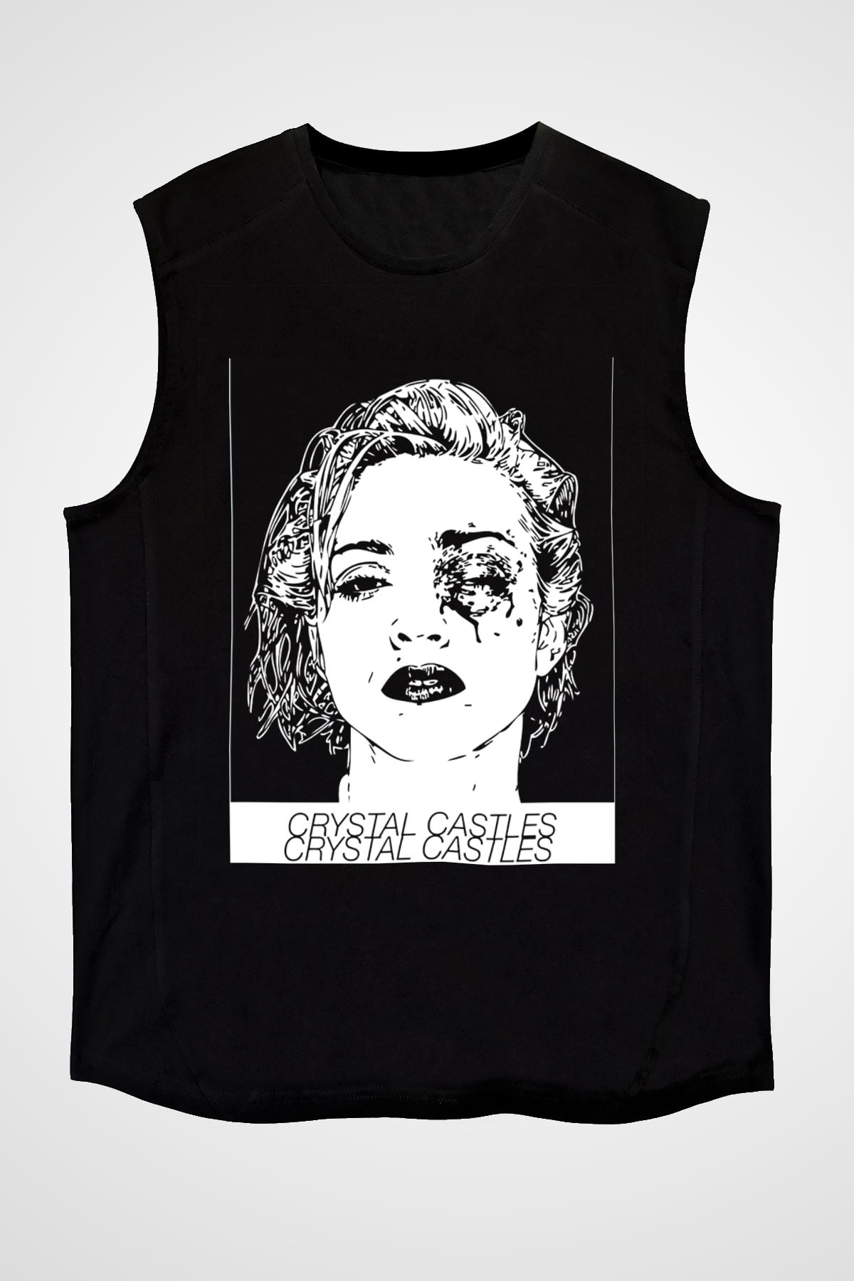 Crystal Castles Siyah Unisex Kolsuz Tişört